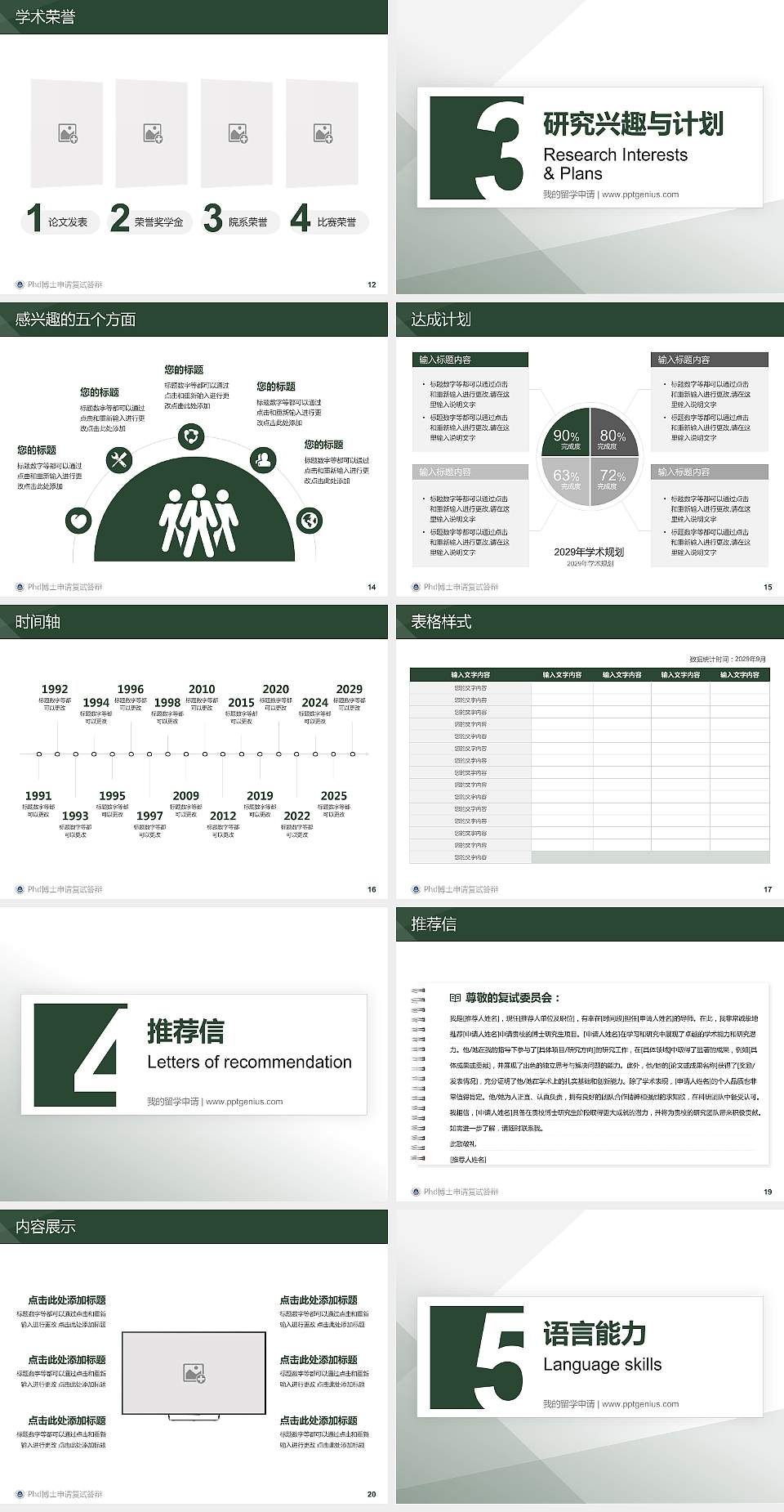 中国人民武装警察部队海警学院PhD博士申请面试/复试答辩通用PPT模板4:3格式幻灯片预览图3