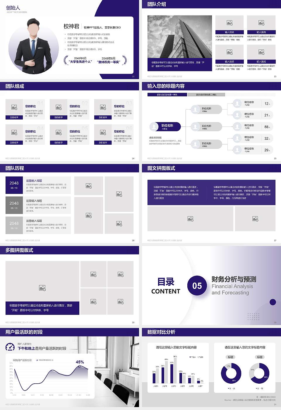 中国人民解放军海军工程大学全国大学生创新创业大赛计划书PPT模板16:9格式幻灯片预览图4