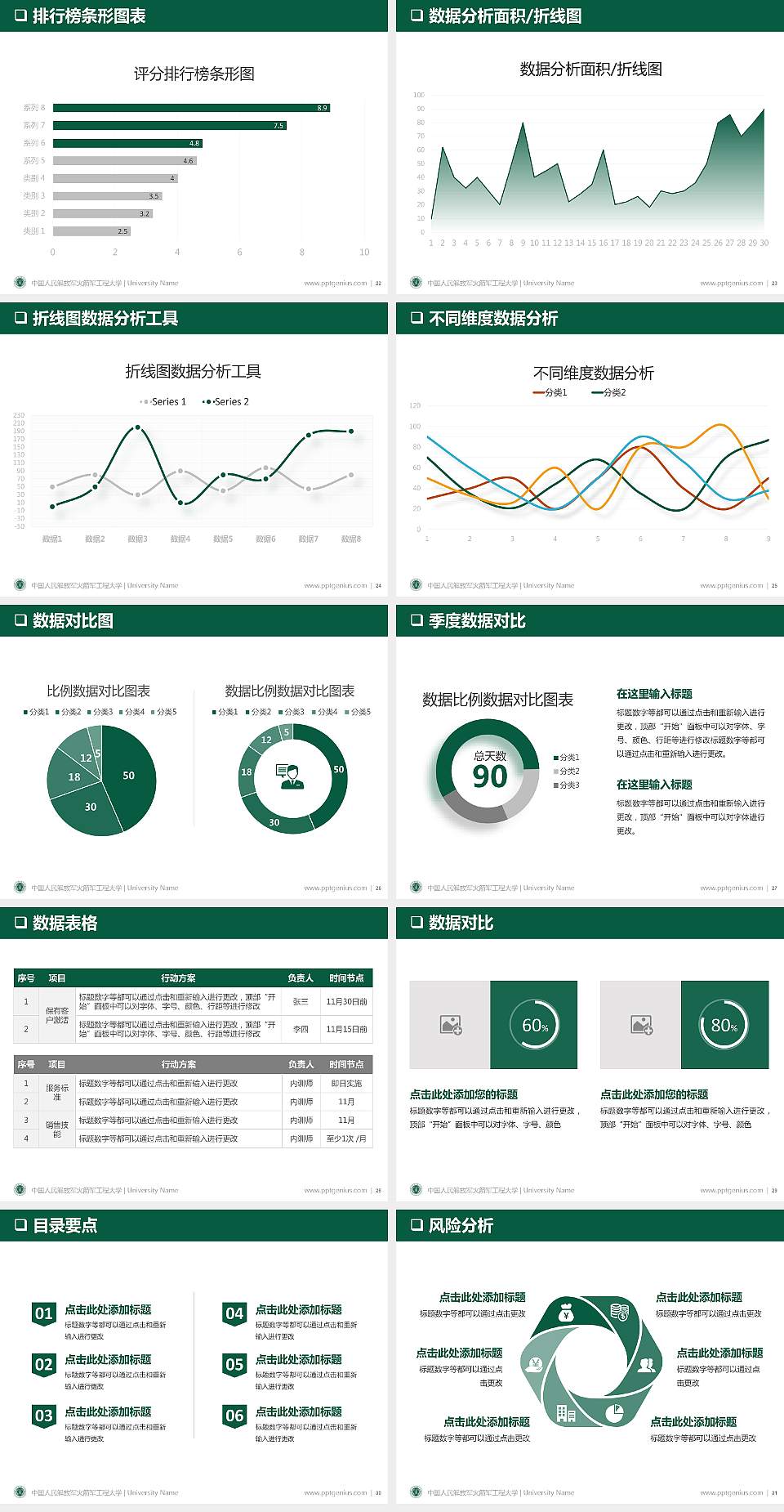 中国人民解放军火箭军工程大学大学通用PPT模板4:3格式幻灯片预览图4
