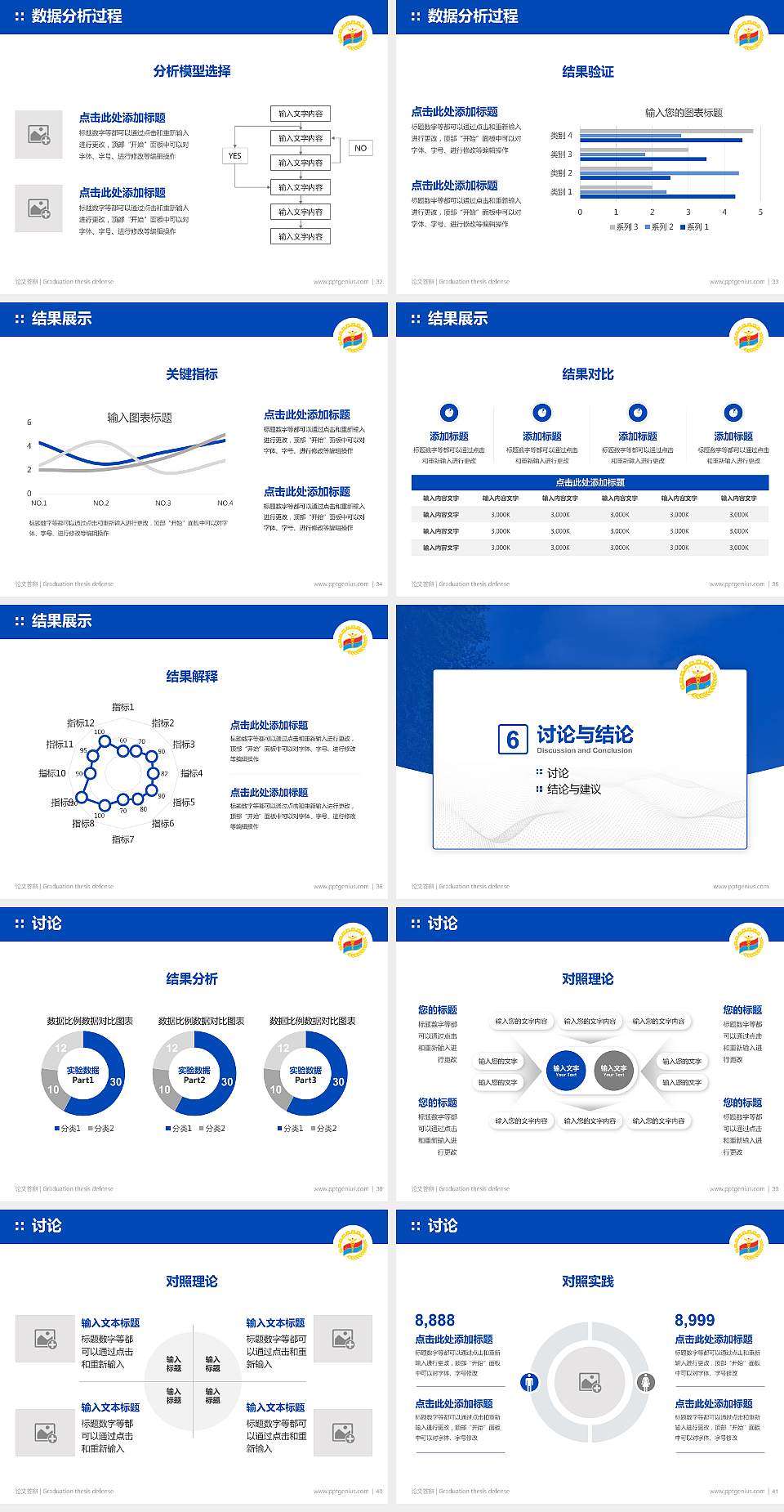 中国人民解放军空军军医大学论文答辩标准PPT模板4:3格式幻灯片预览图5