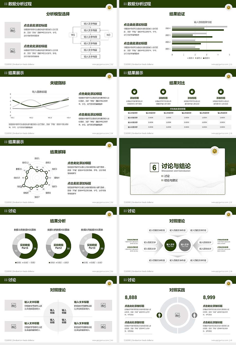中国人民武装警察部队后勤学院论文答辩标准PPT模板16:9格式幻灯片预览图5