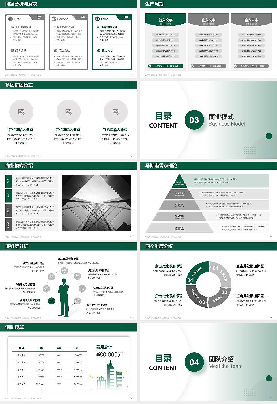 中国人民解放军火箭军工程大学全国大学生创新创业大赛计划书PPT模板16:9格式幻灯片预览图3