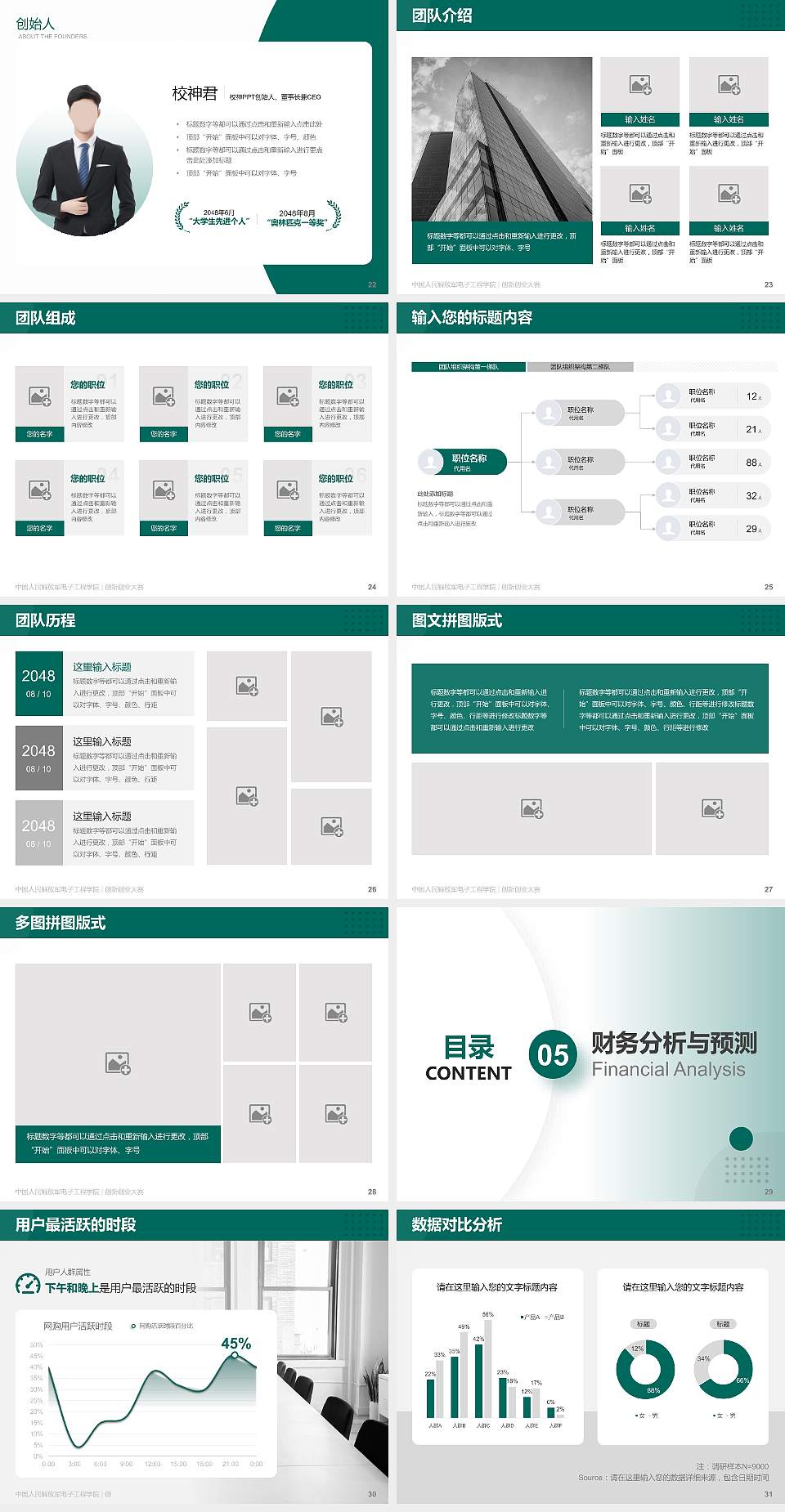 中国人民解放军电子工程学院全国大学生创新创业大赛计划书PPT模板4:3格式幻灯片预览图4