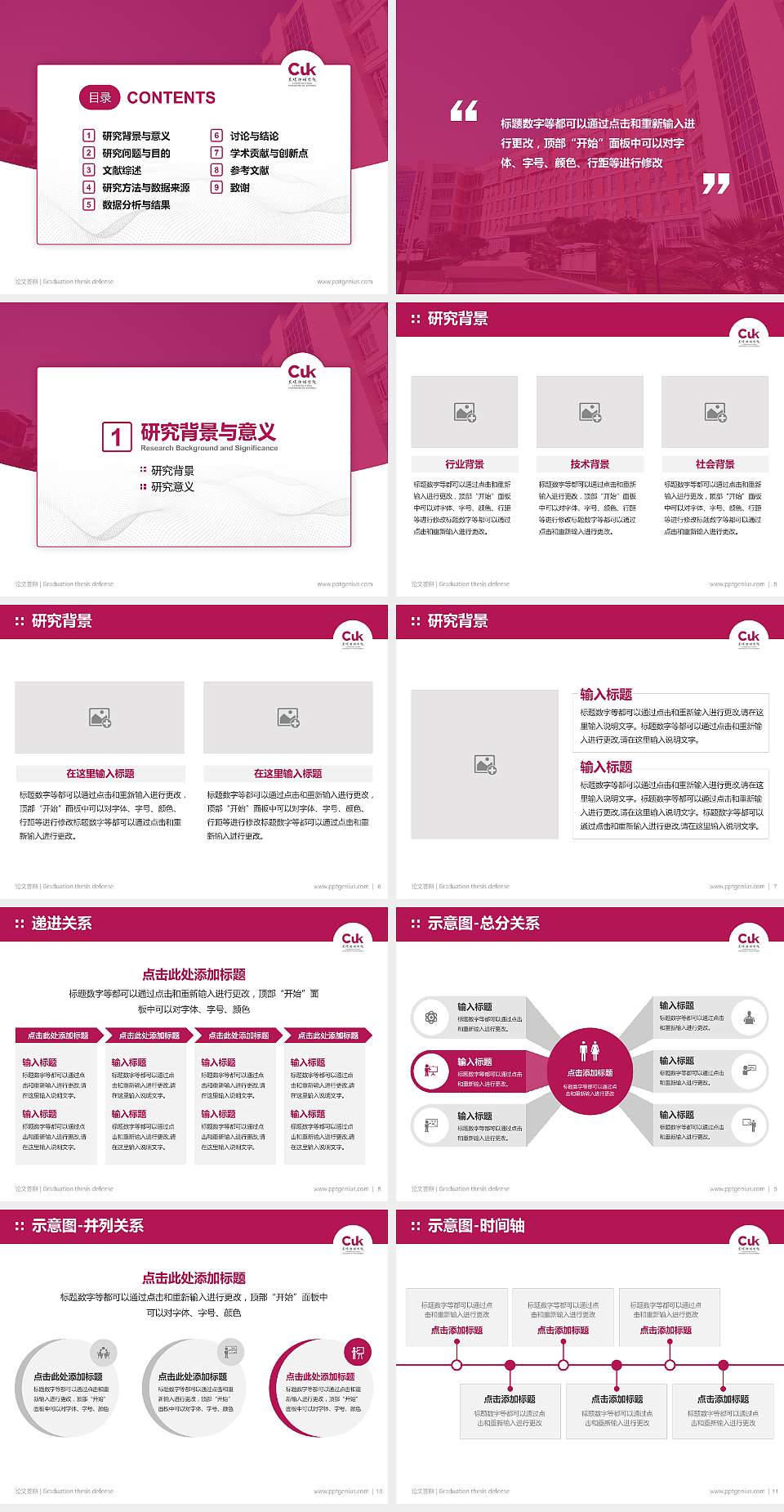 昆明传媒学院论文答辩标准PPT模板4:3格式幻灯片预览图2