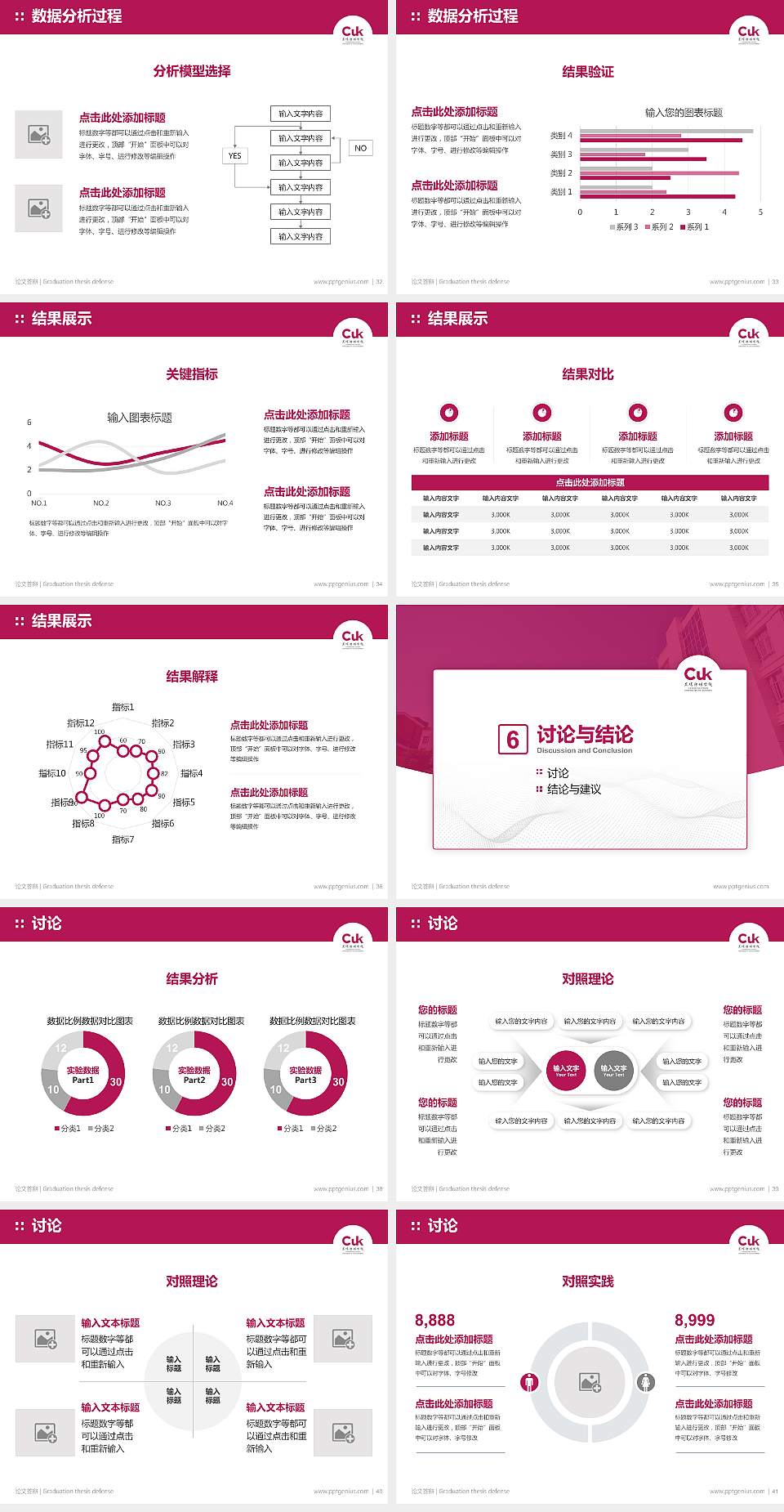 昆明传媒学院论文答辩标准PPT模板4:3格式幻灯片预览图5