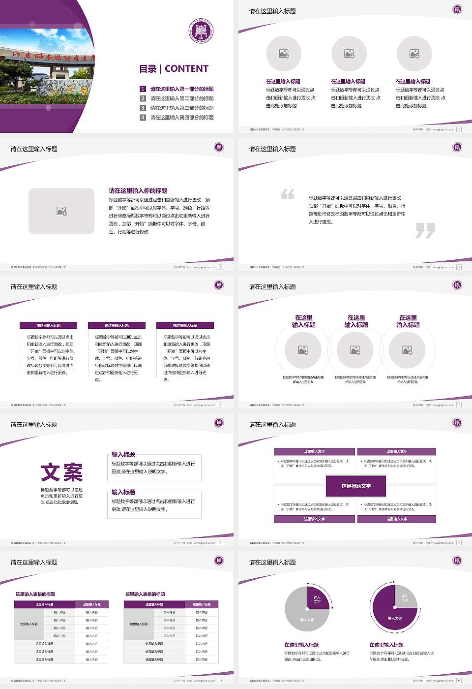 山东城市服务职业学院毕业论文答辩PPT模板16:9格式幻灯片预览图2