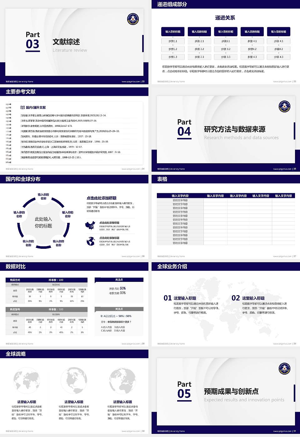 海军潜艇学院硕士研究生/本科生毕业论文答辩/开题报告通用PPT模板16:9格式幻灯片预览图4