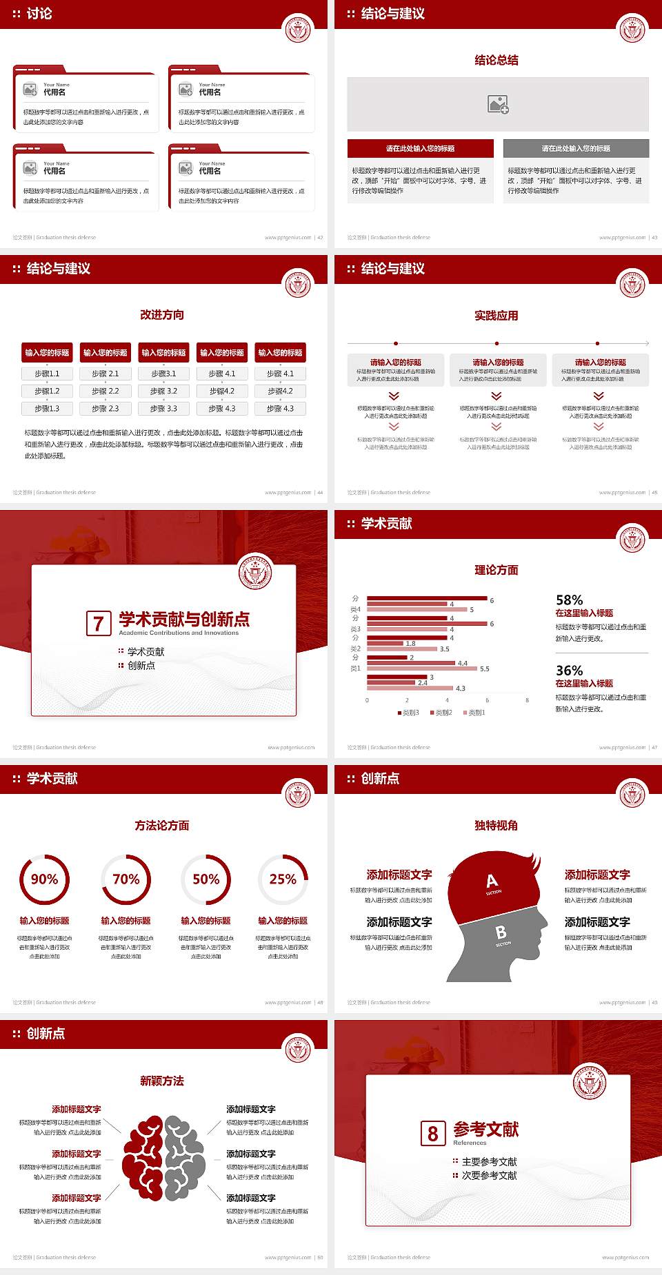 公安消防部队高等专科学校论文答辩标准PPT模板4:3格式幻灯片预览图6