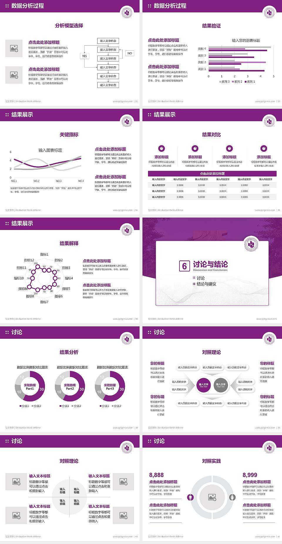 重庆电子科技职业大学论文答辩标准PPT模板4:3格式幻灯片预览图5
