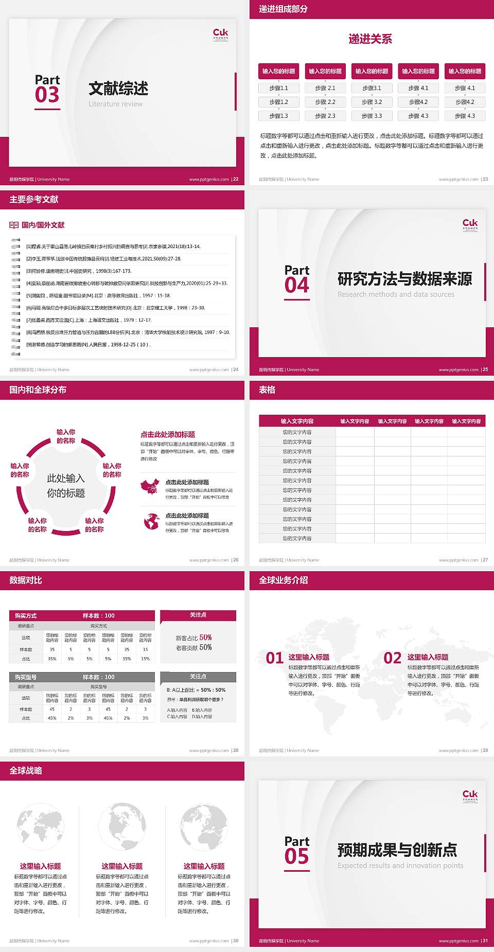 昆明传媒学院硕士研究生/本科生毕业论文答辩/开题报告通用PPT模板4:3格式幻灯片预览图4