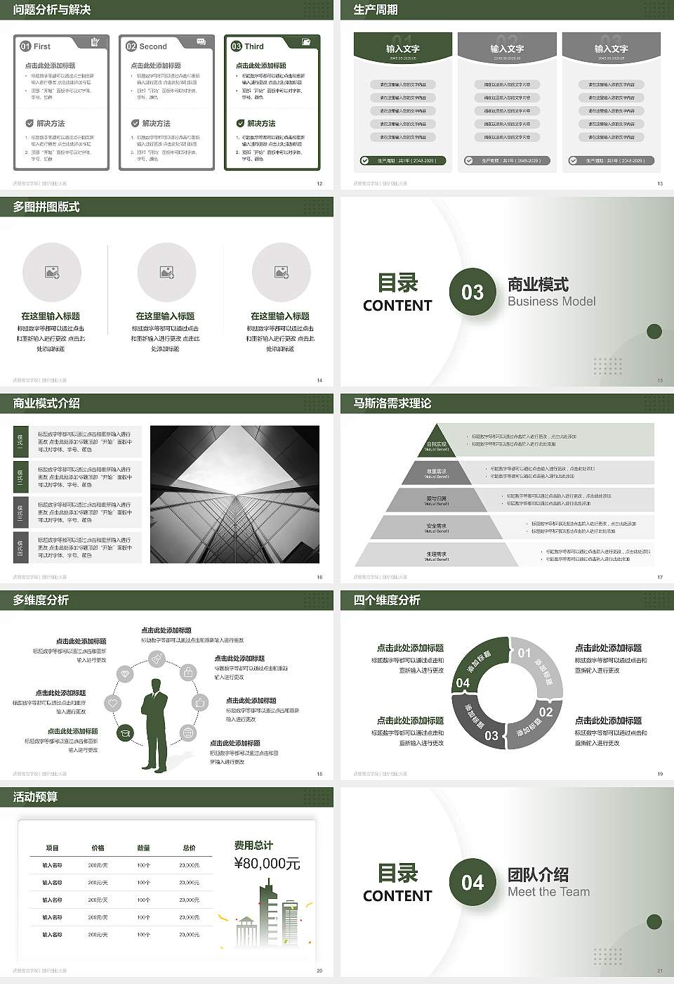 武警警官学院全国大学生创新创业大赛计划书PPT模板16:9格式幻灯片预览图3