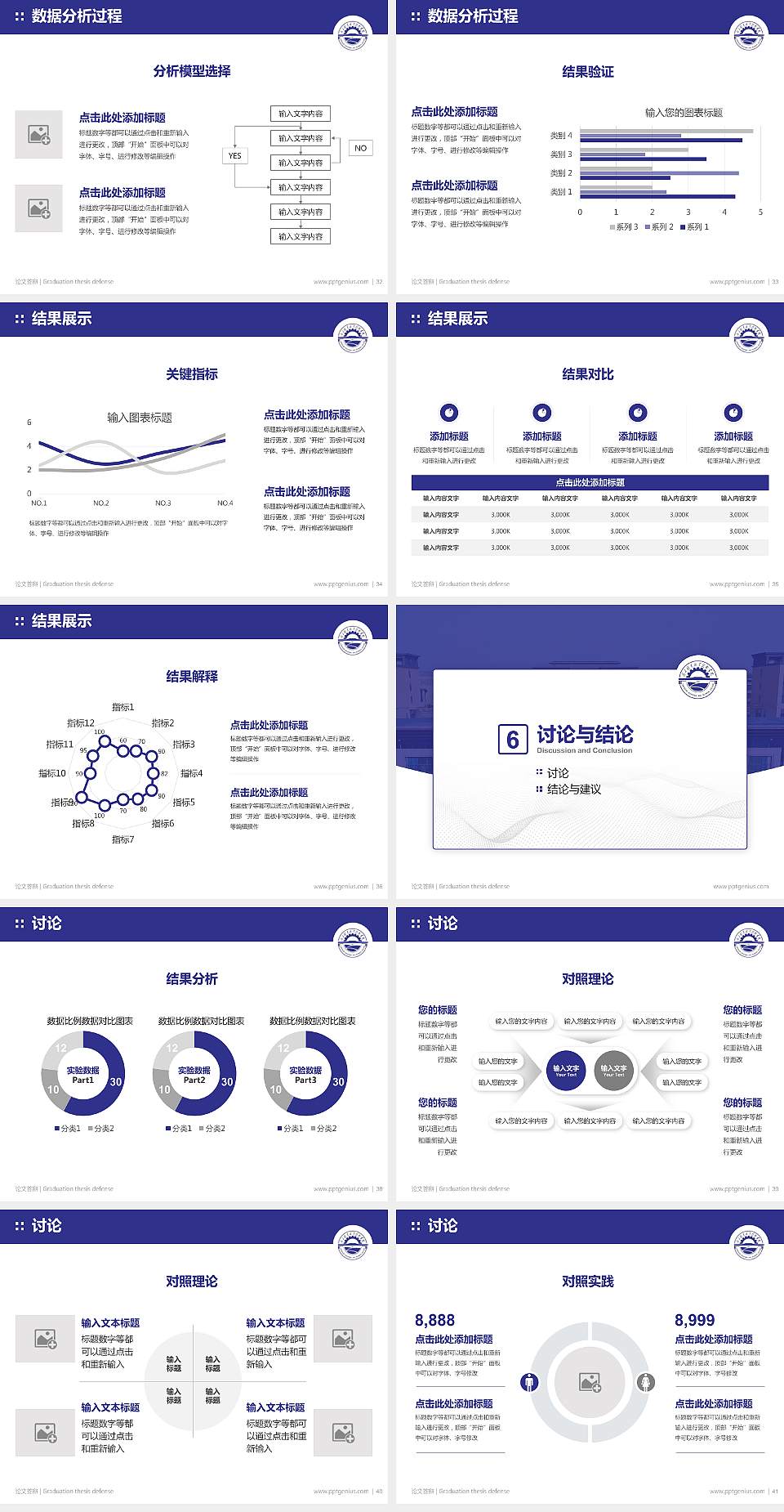 图木舒克职业技术学院论文答辩标准PPT模板4:3格式幻灯片预览图5