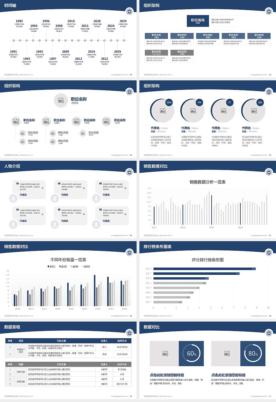 香格里拉职业学院学术汇报/学术交流研讨会通用PPT模板16:9格式幻灯片预览图4
