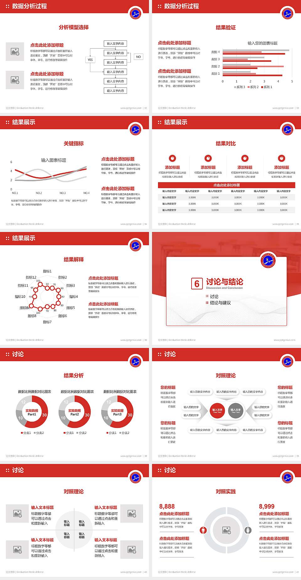 双河职业技术学院论文答辩标准PPT模板4:3格式幻灯片预览图5