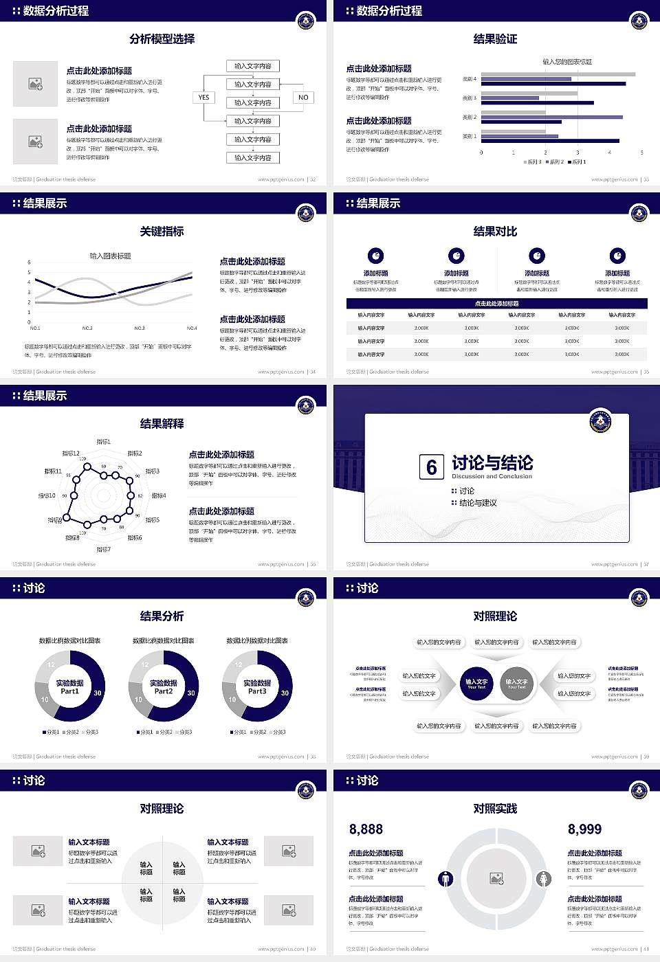 海军潜艇学院论文答辩标准PPT模板16:9格式幻灯片预览图5