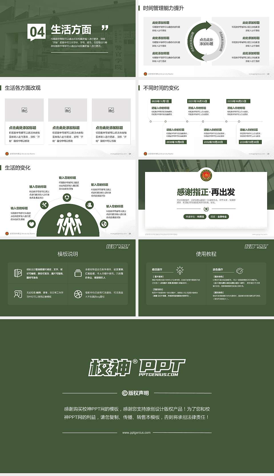 武警警官学院专用国家奖学金答辩PPT模板16:9格式幻灯片预览图4