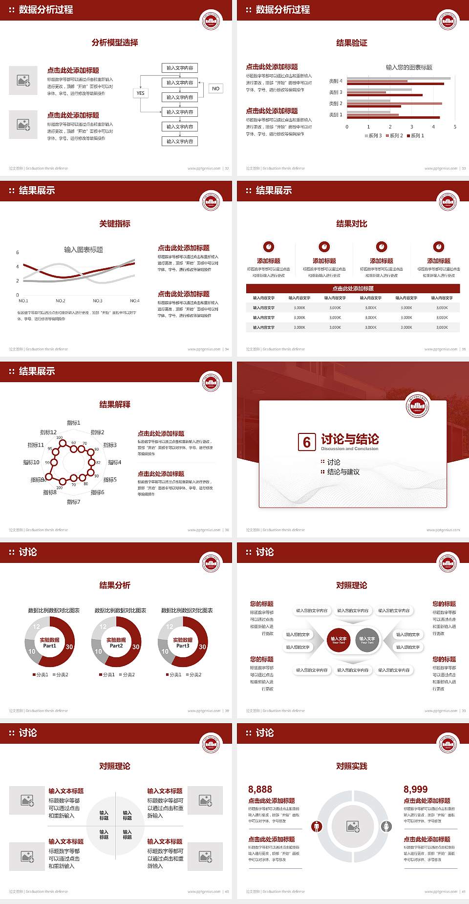 安徽大学纽约石溪学院论文答辩标准PPT模板4:3格式幻灯片预览图5