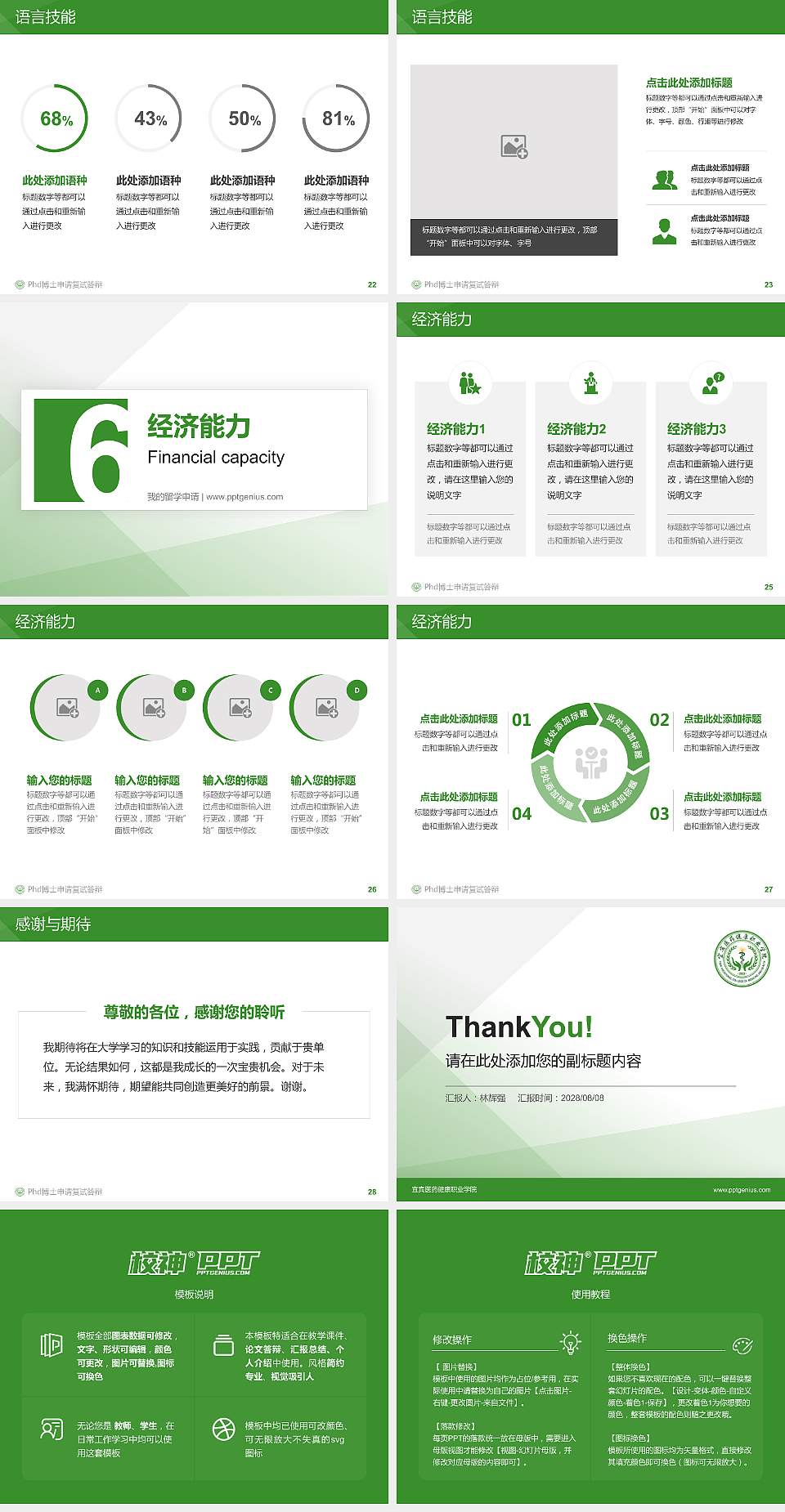 宜宾医药健康职业学院PhD博士申请面试/复试答辩通用PPT模板4:3格式幻灯片预览图4