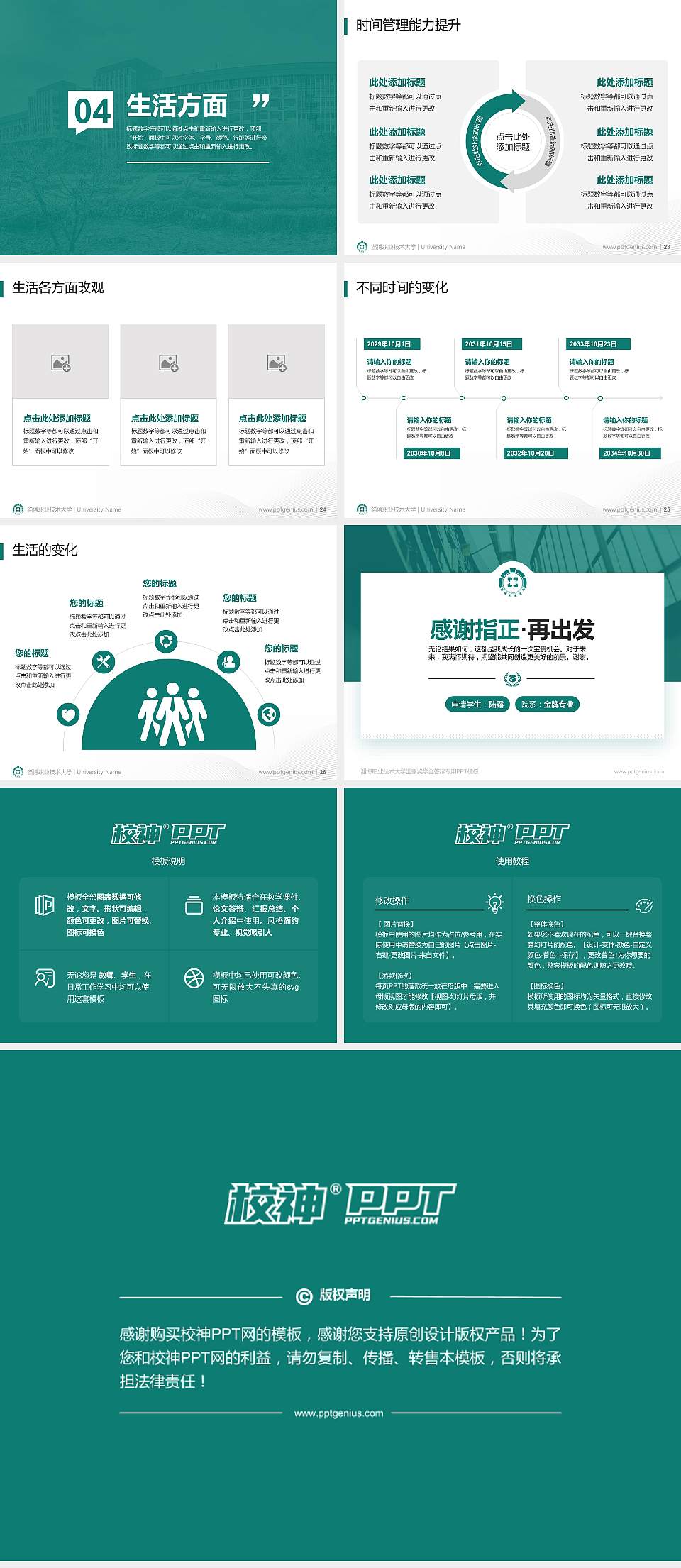 淄博职业技术大学专用国家奖学金答辩PPT模板4:3格式幻灯片预览图4