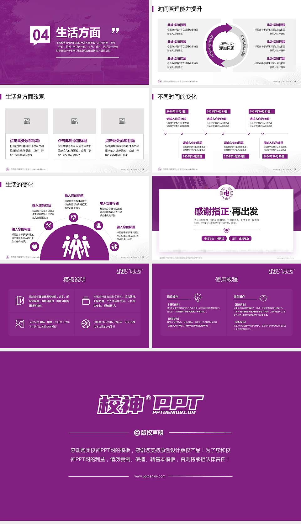 重庆电子科技职业大学专用国家奖学金答辩PPT模板16:9格式幻灯片预览图4