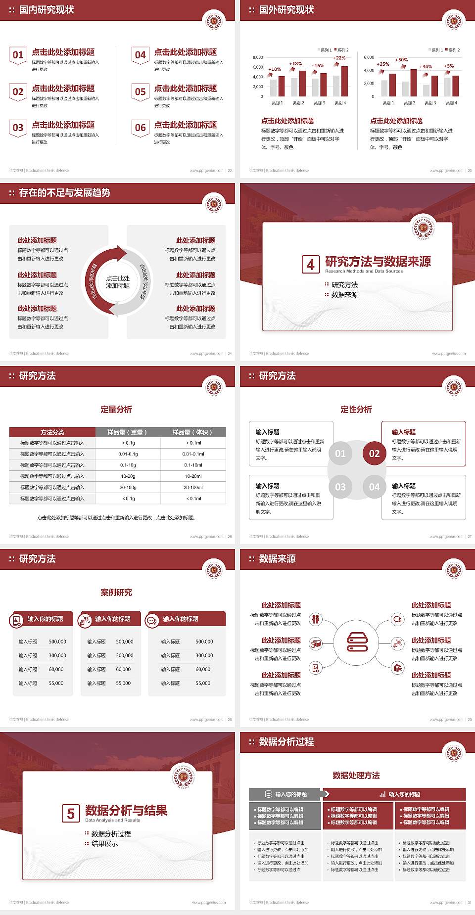 重庆中医药学院论文答辩标准PPT模板4:3格式幻灯片预览图4