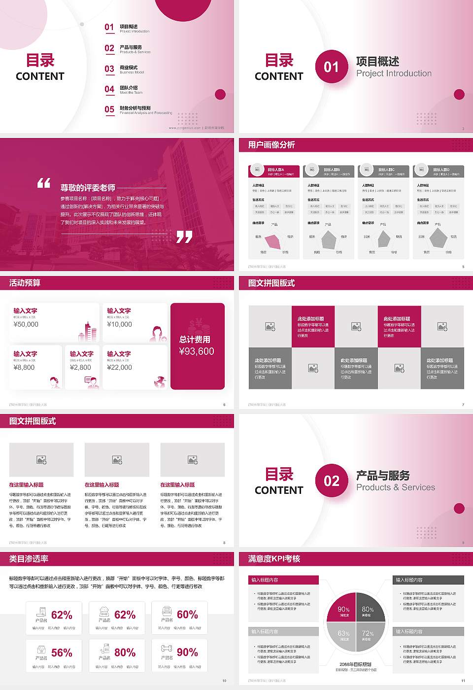 昆明传媒学院全国大学生创新创业大赛计划书PPT模板16:9格式幻灯片预览图2