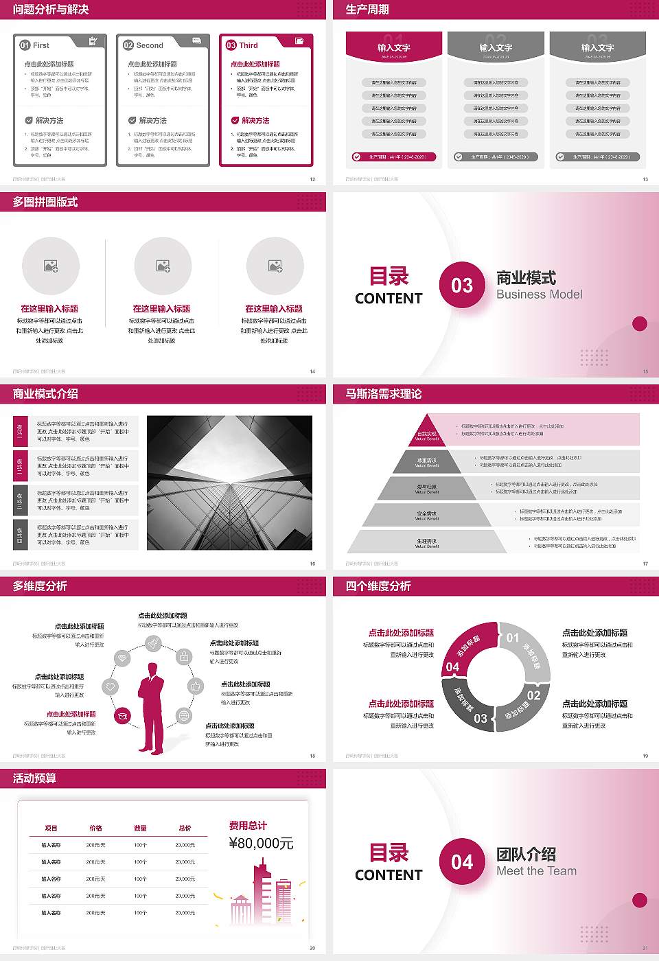 昆明传媒学院全国大学生创新创业大赛计划书PPT模板16:9格式幻灯片预览图3