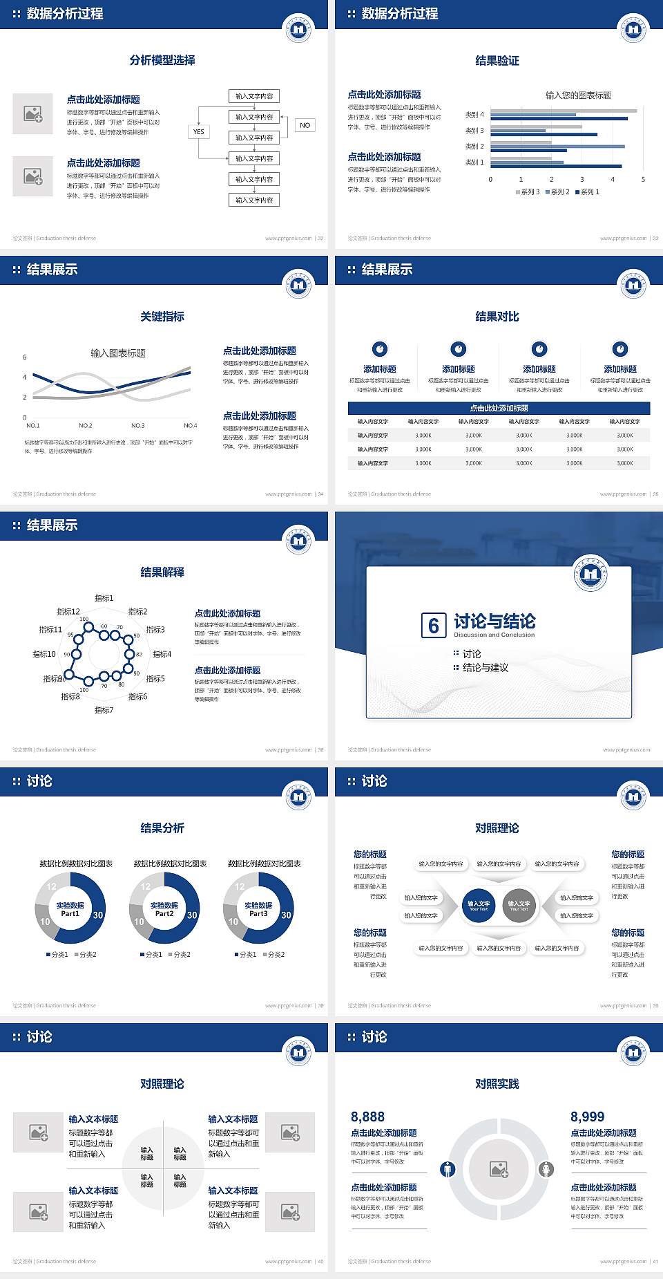 怒江职业技术学院论文答辩标准PPT模板4:3格式幻灯片预览图5
