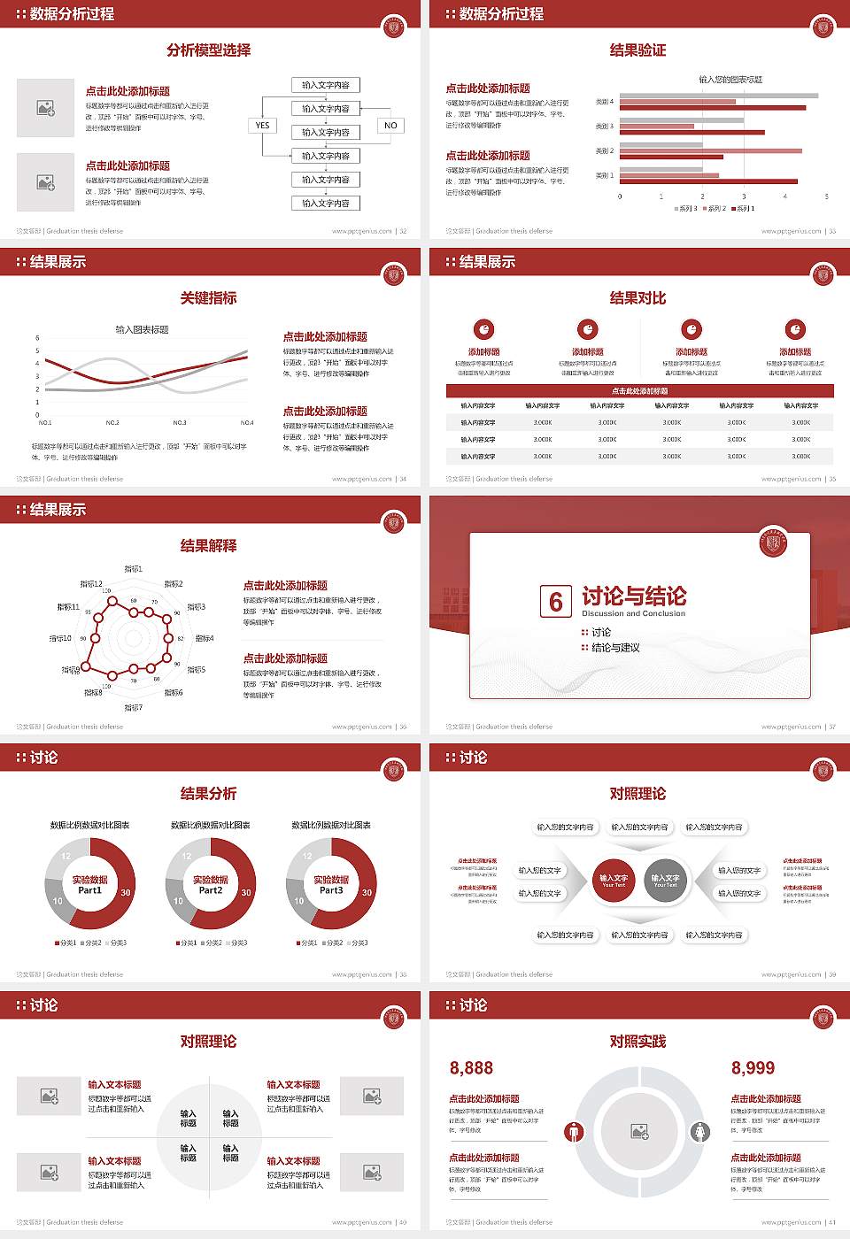 烟台卫生健康职业学院论文答辩标准PPT模板16:9格式幻灯片预览图5