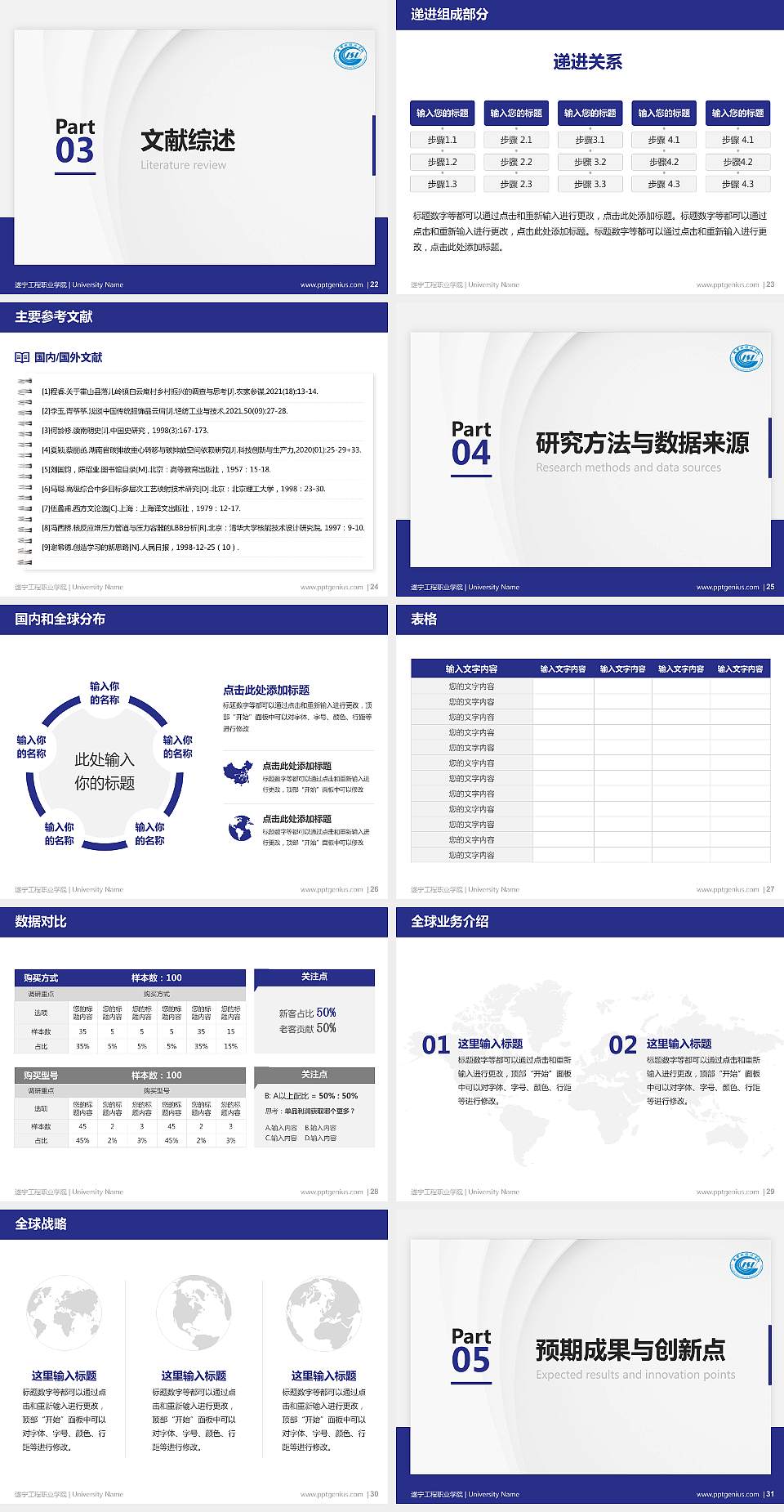遂宁工程职业学院硕士研究生/本科生毕业论文答辩/开题报告通用PPT模板4:3格式幻灯片预览图4