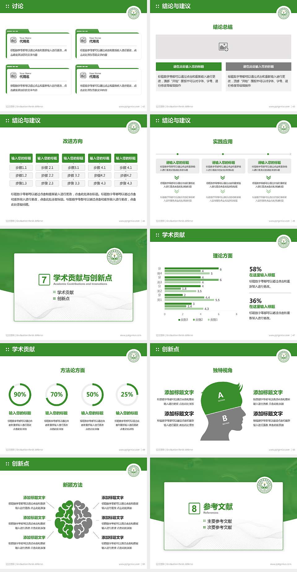 宜宾医药健康职业学院论文答辩标准PPT模板4:3格式幻灯片预览图6