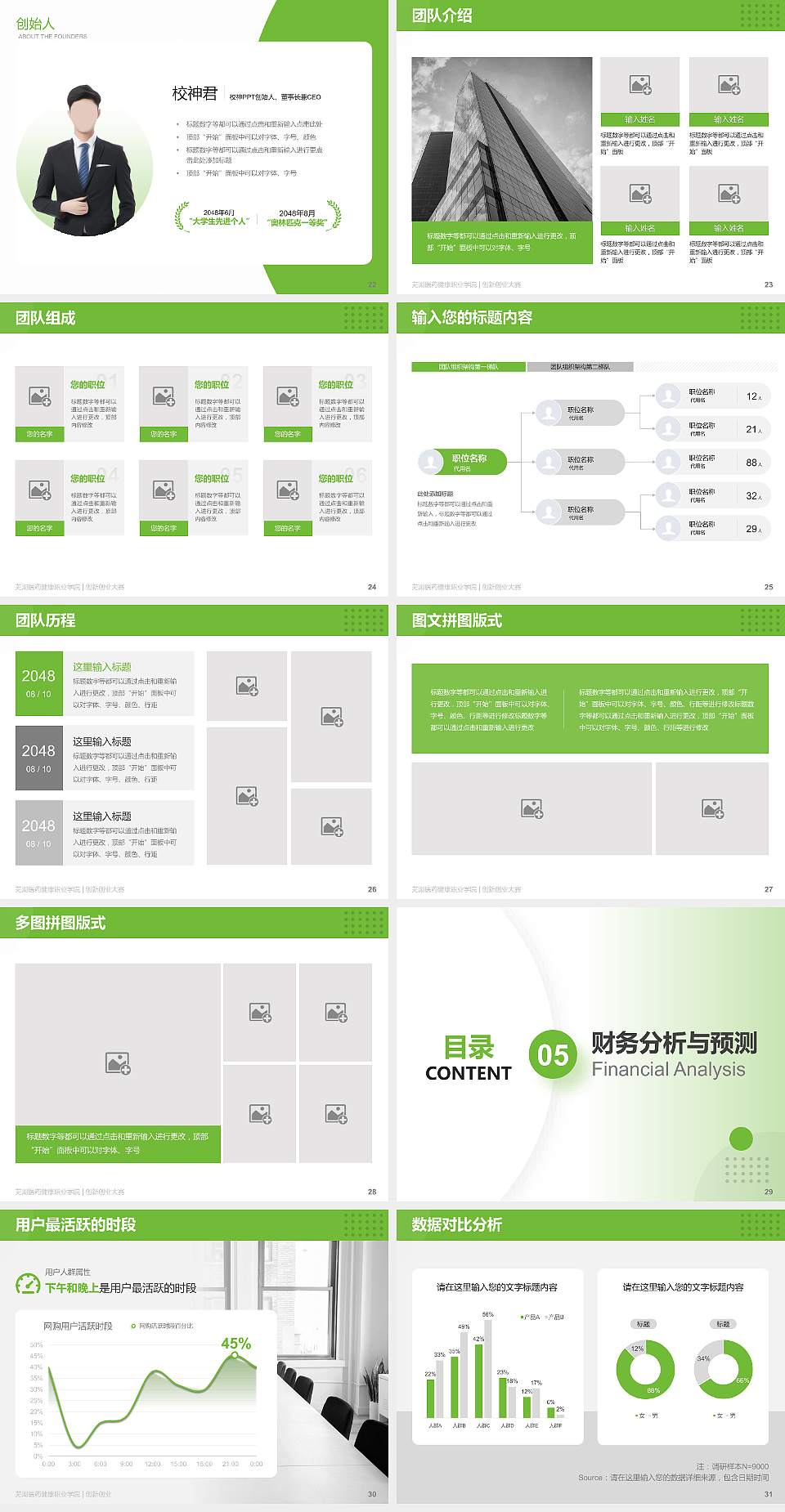芜湖医药健康职业学院全国大学生创新创业大赛计划书PPT模板4:3格式幻灯片预览图4