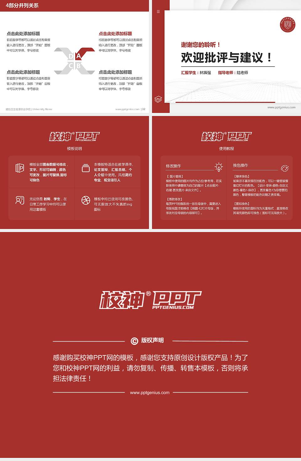 烟台卫生健康职业学院硕士研究生/本科生毕业论文答辩/开题报告通用PPT模板4:3格式幻灯片预览图5