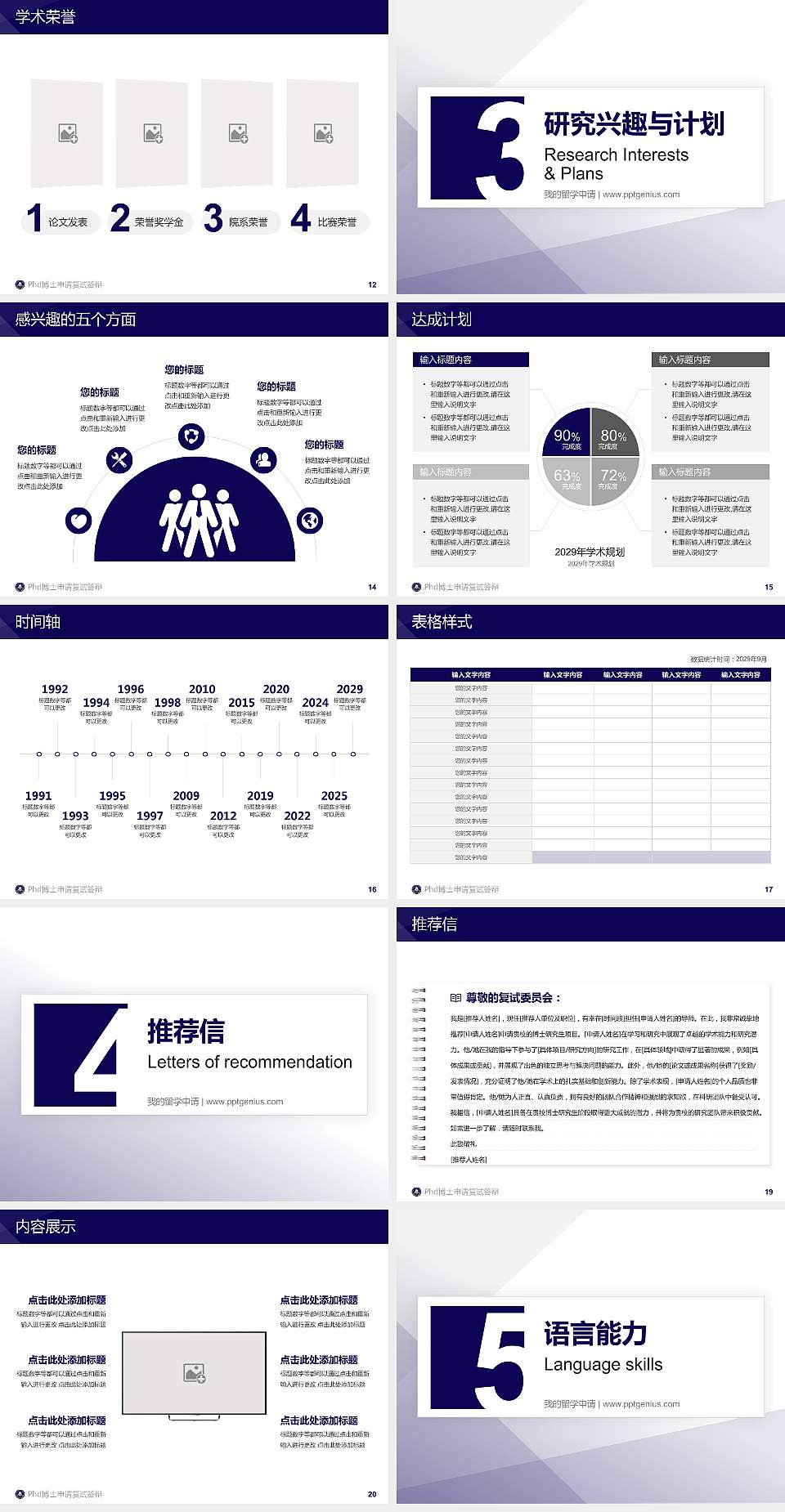 海军潜艇学院PhD博士申请面试/复试答辩通用PPT模板4:3格式幻灯片预览图3