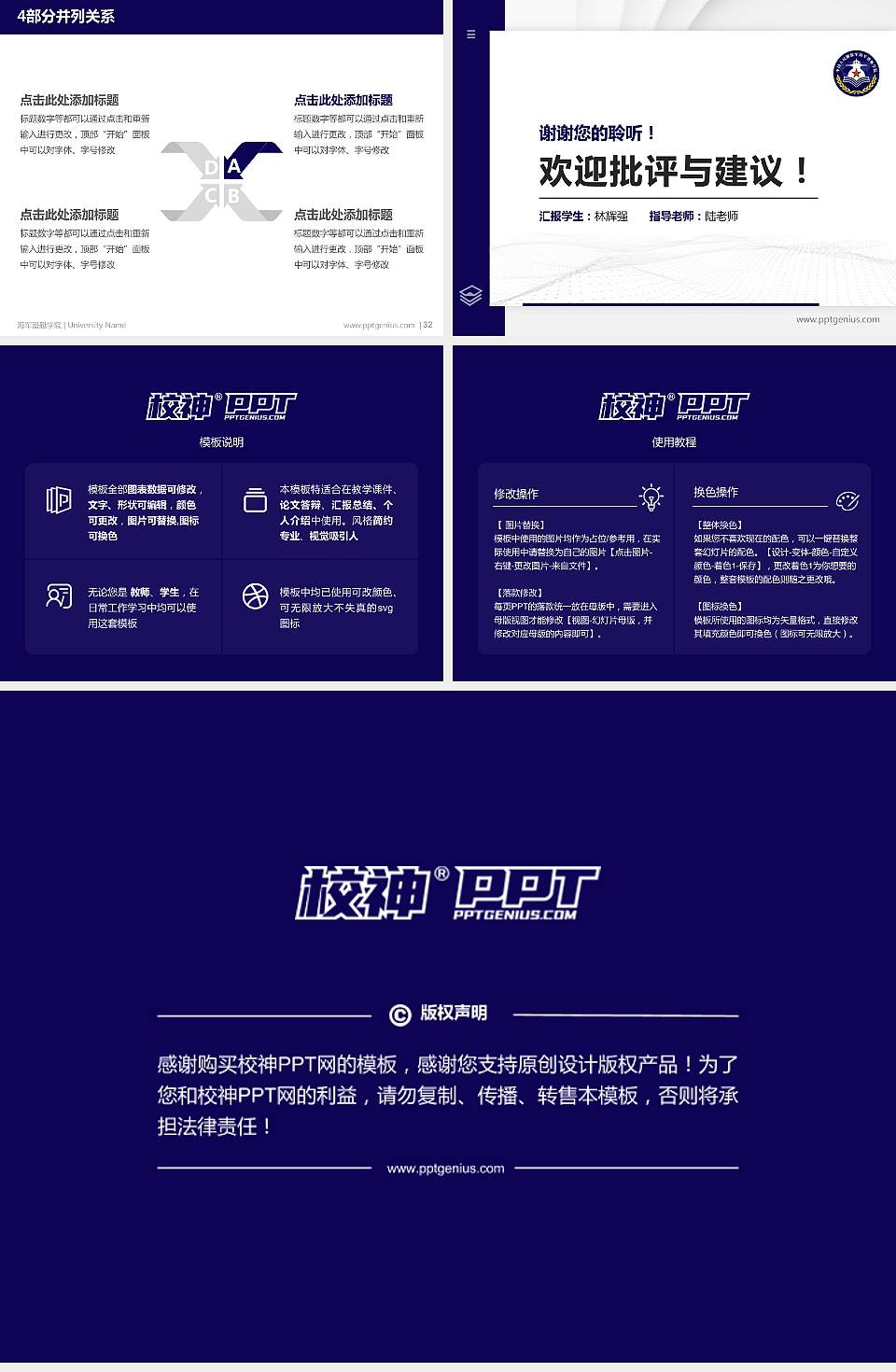 海军潜艇学院硕士研究生/本科生毕业论文答辩/开题报告通用PPT模板4:3格式幻灯片预览图5