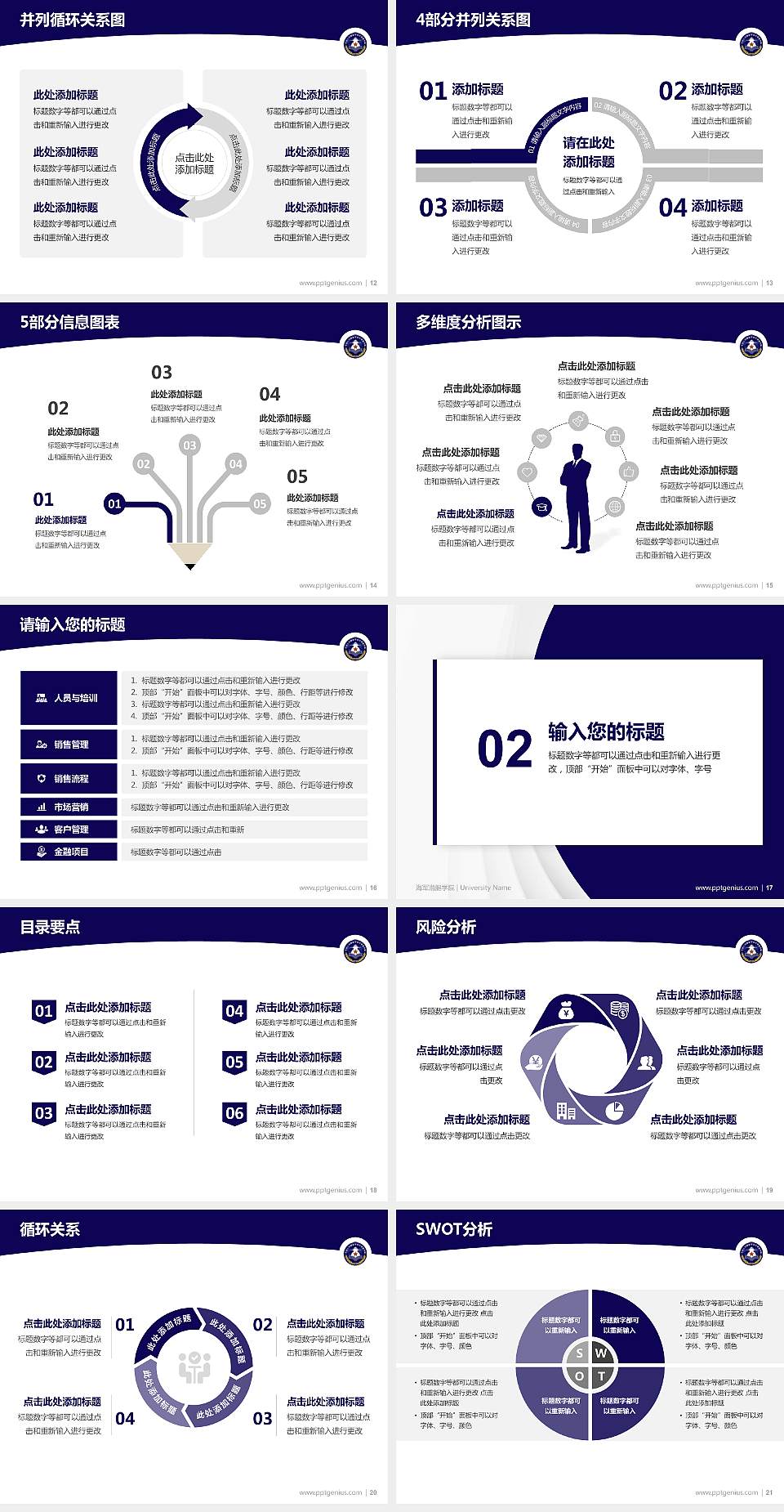海军潜艇学院学术汇报/学术交流研讨会通用PPT模板4:3格式幻灯片预览图3