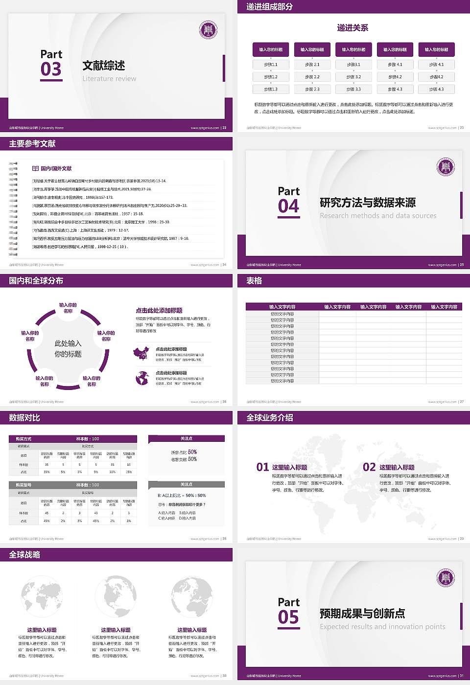 山东城市服务职业学院硕士研究生/本科生毕业论文答辩/开题报告通用PPT模板16:9格式幻灯片预览图4