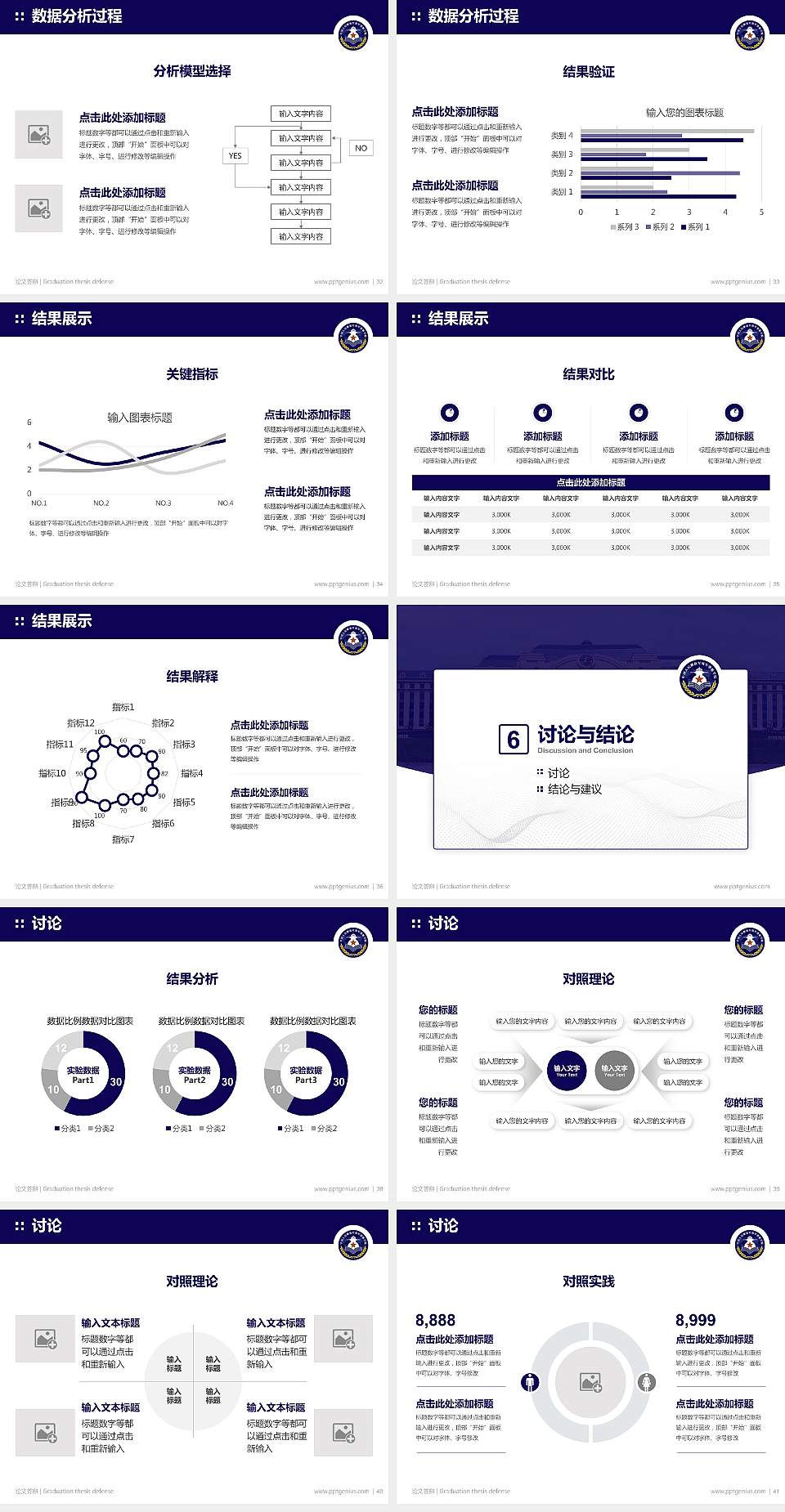 海军潜艇学院论文答辩标准PPT模板4:3格式幻灯片预览图5