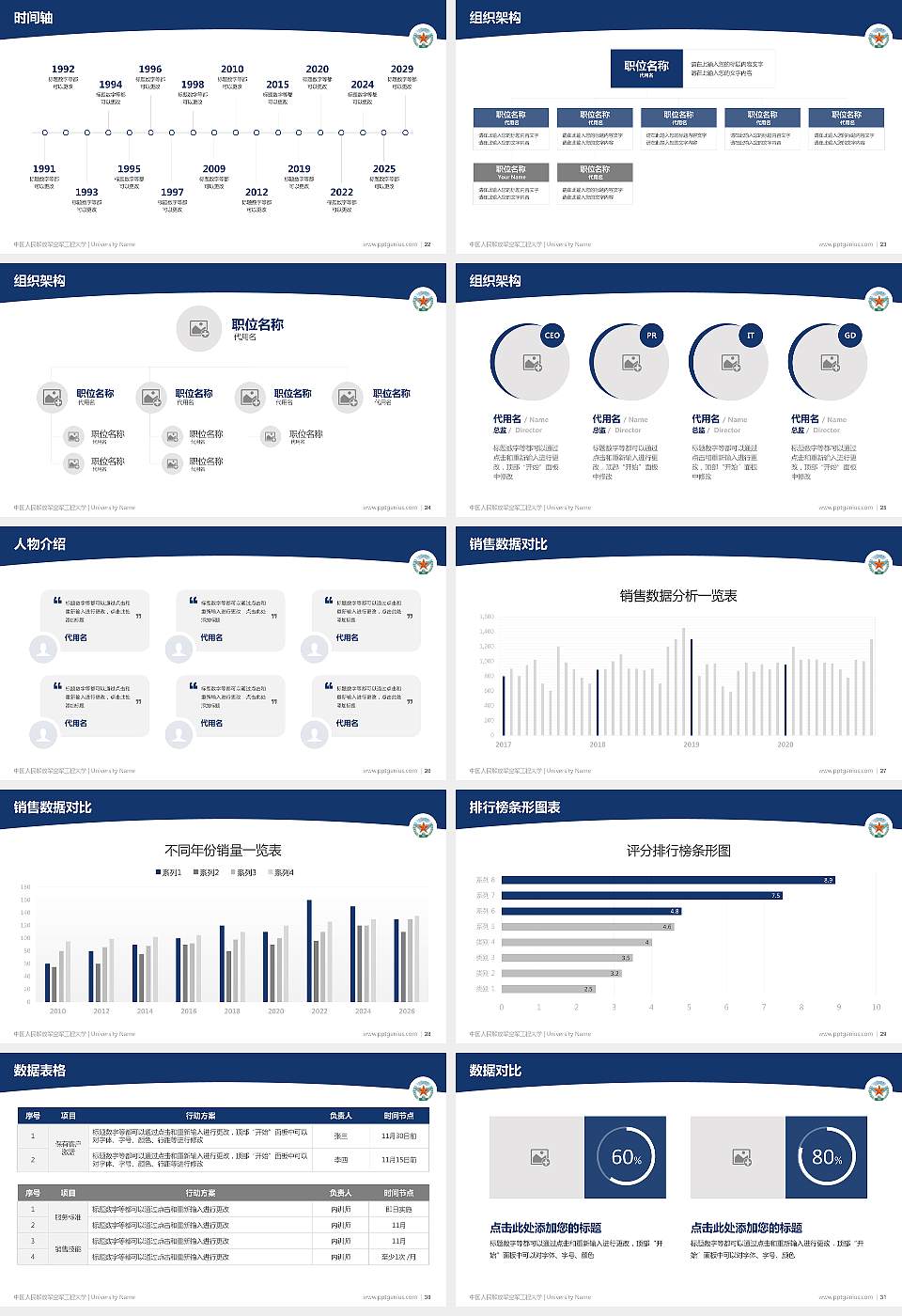 中国人民解放军空军工程大学学术汇报/学术交流研讨会通用PPT模板16:9格式幻灯片预览图4