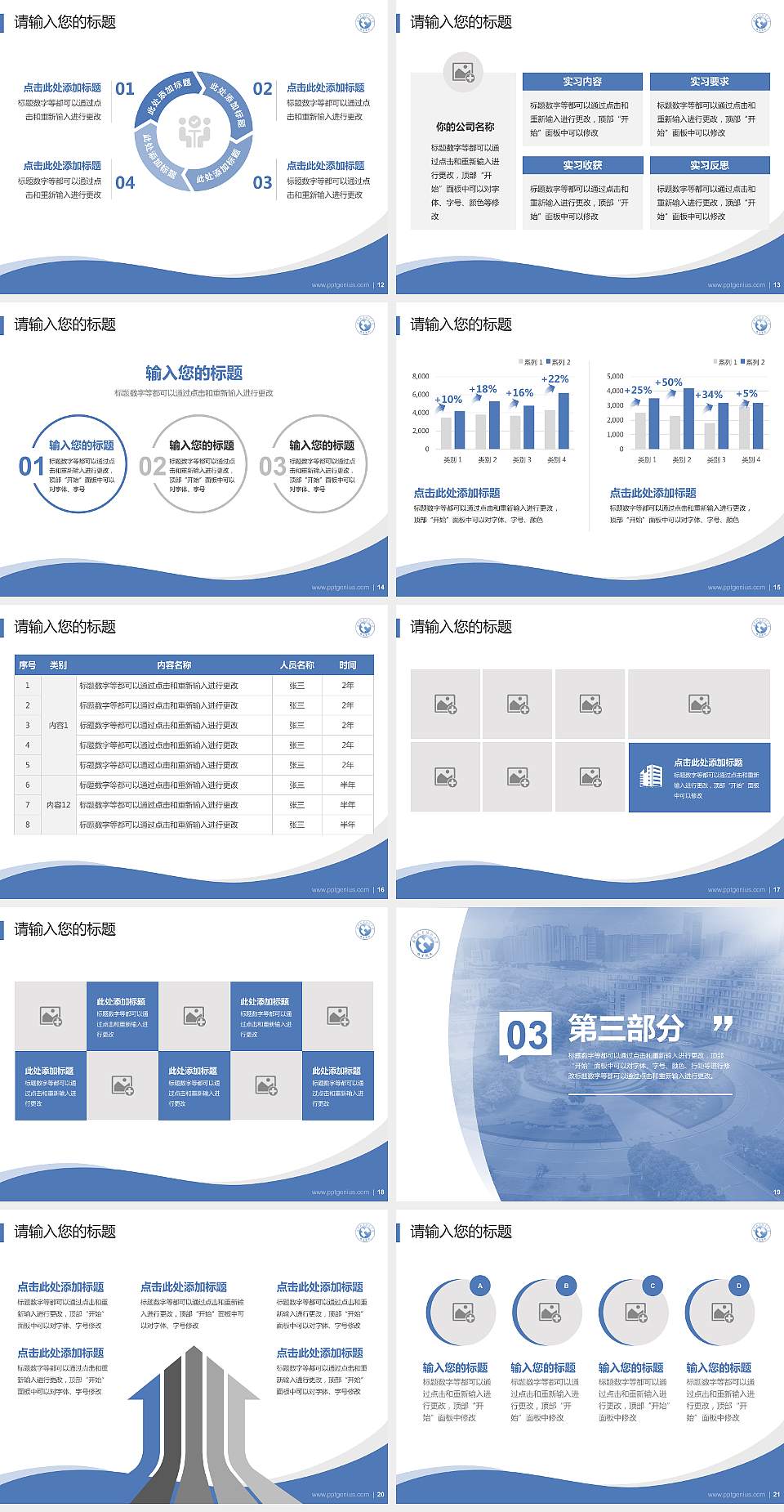 武汉职业技术大学专题讲座/学术交流会PPT模板4:3格式幻灯片预览图3