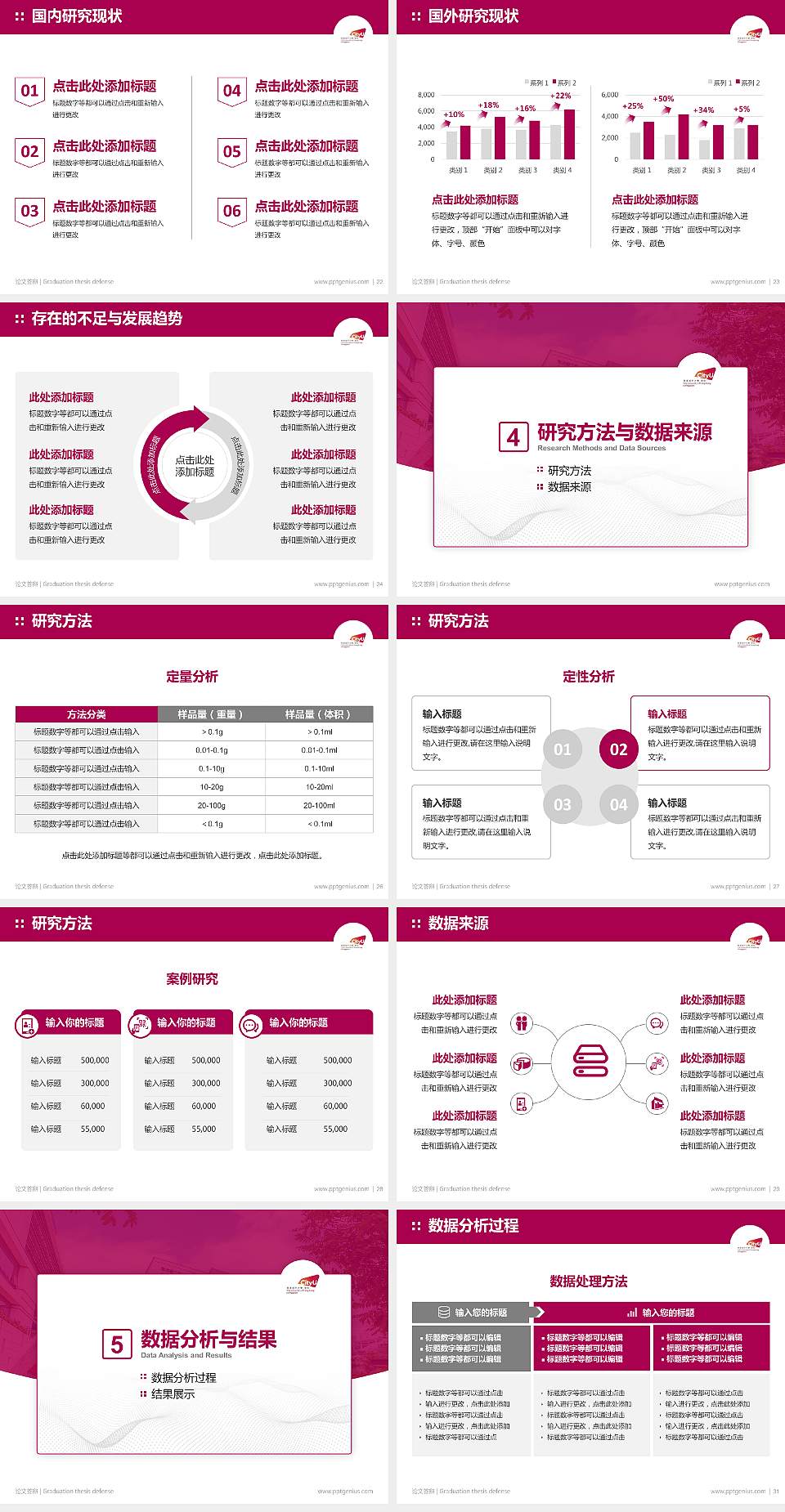 香港城市大学（东莞）论文答辩标准PPT模板4:3格式幻灯片预览图4