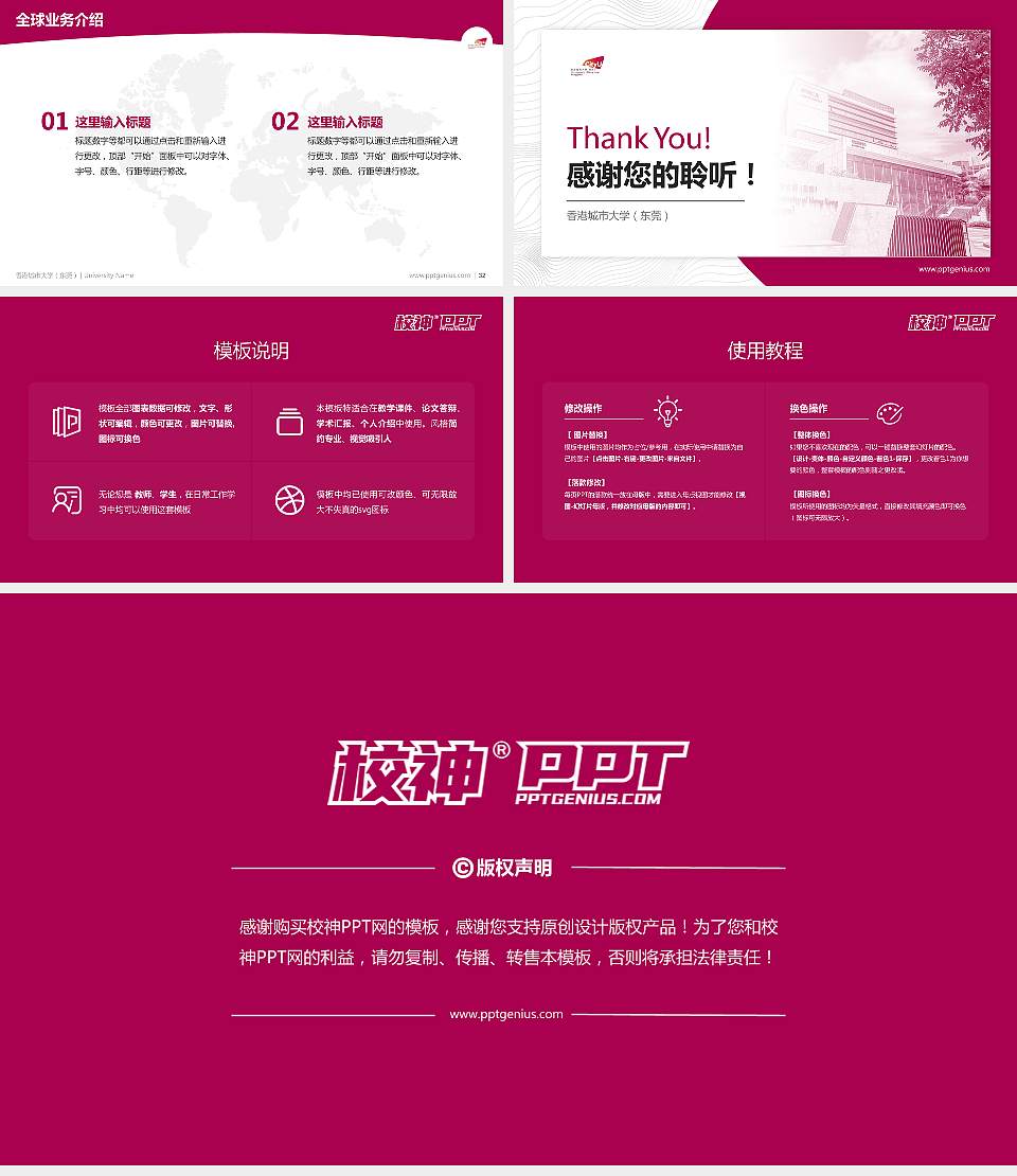 香港城市大学（东莞）学术汇报/学术交流研讨会通用PPT模板16:9格式幻灯片预览图5