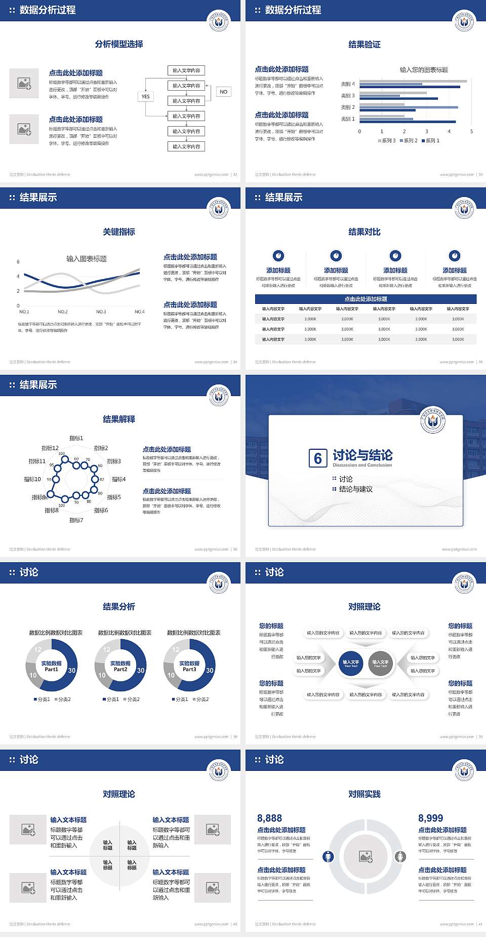 广州卫生职业技术学院论文答辩标准PPT模板4:3格式幻灯片预览图5