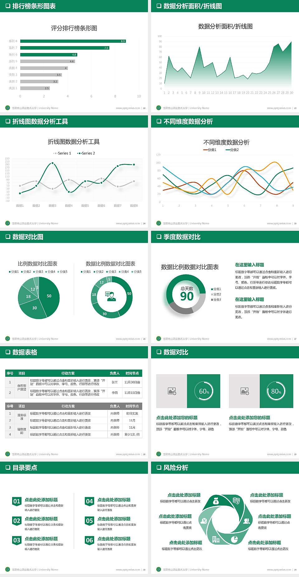 甘肃林业职业技术大学大学通用PPT模板4:3格式幻灯片预览图4