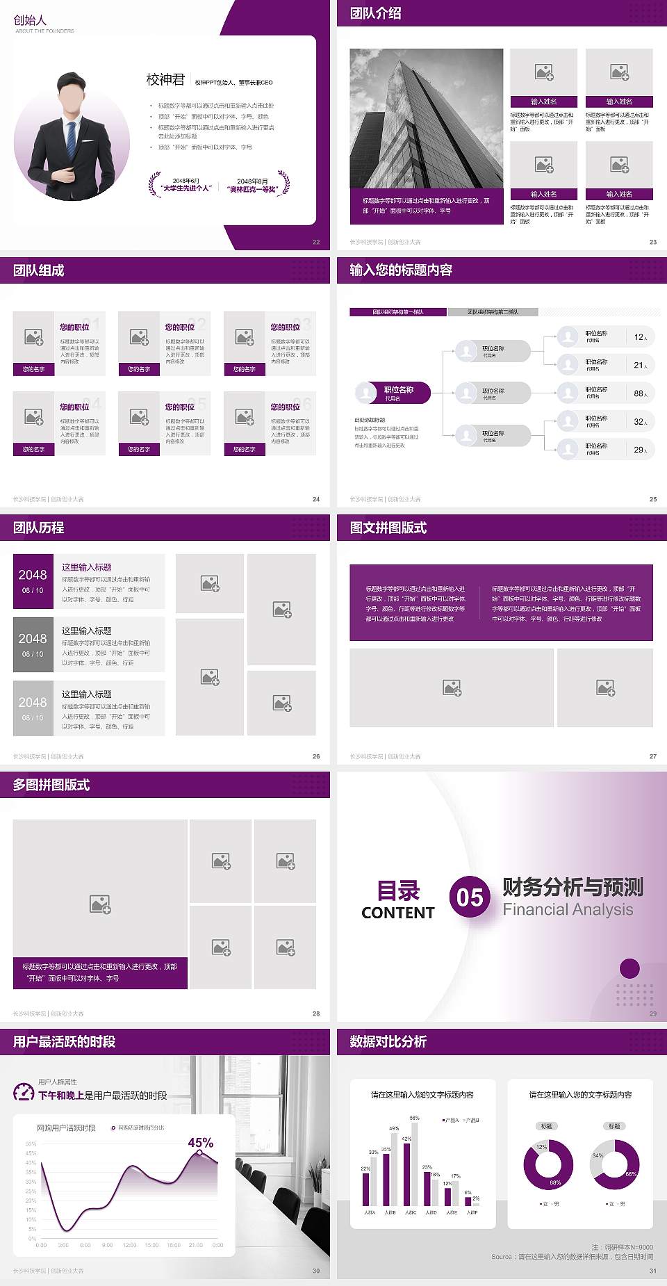 长沙科技学院全国大学生创新创业大赛计划书PPT模板4:3格式幻灯片预览图4