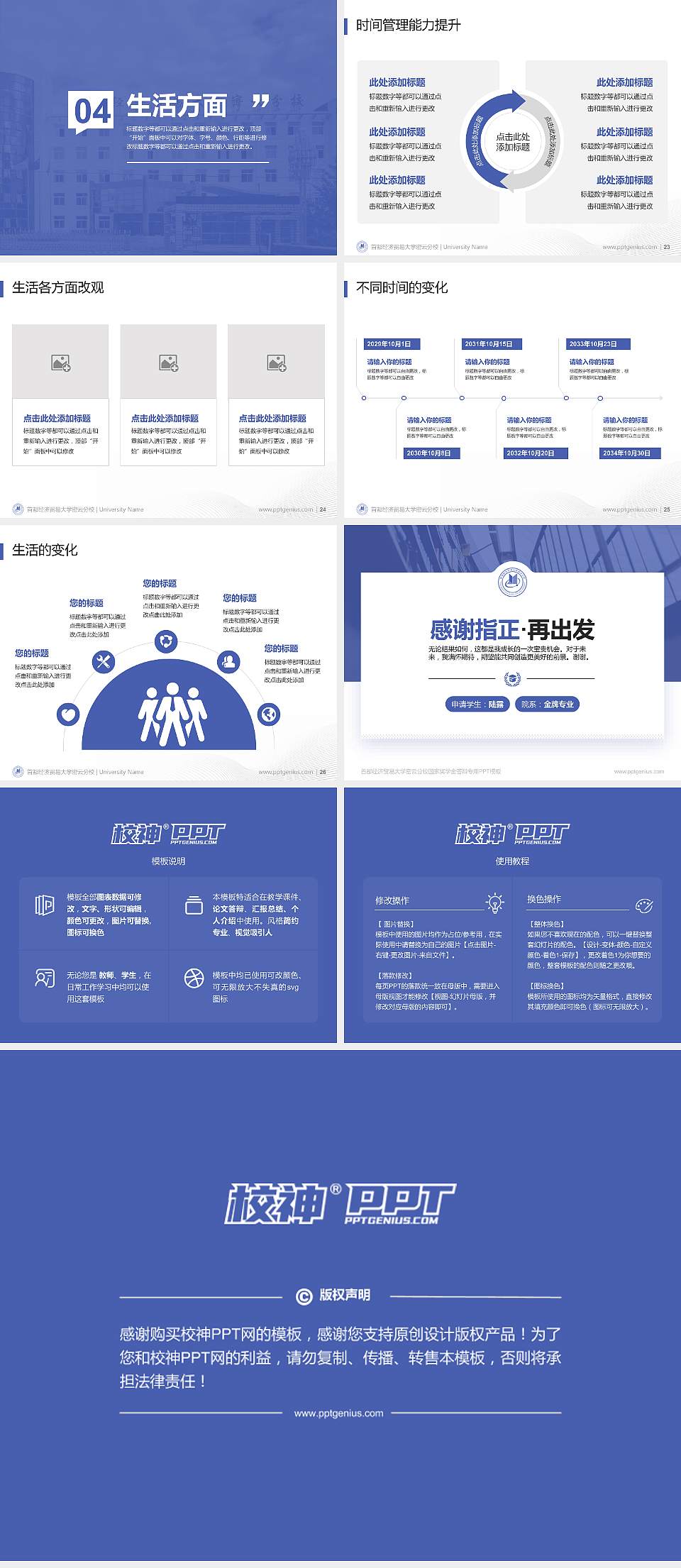 首都经济贸易大学密云分校专用国家奖学金答辩PPT模板4:3格式幻灯片预览图4