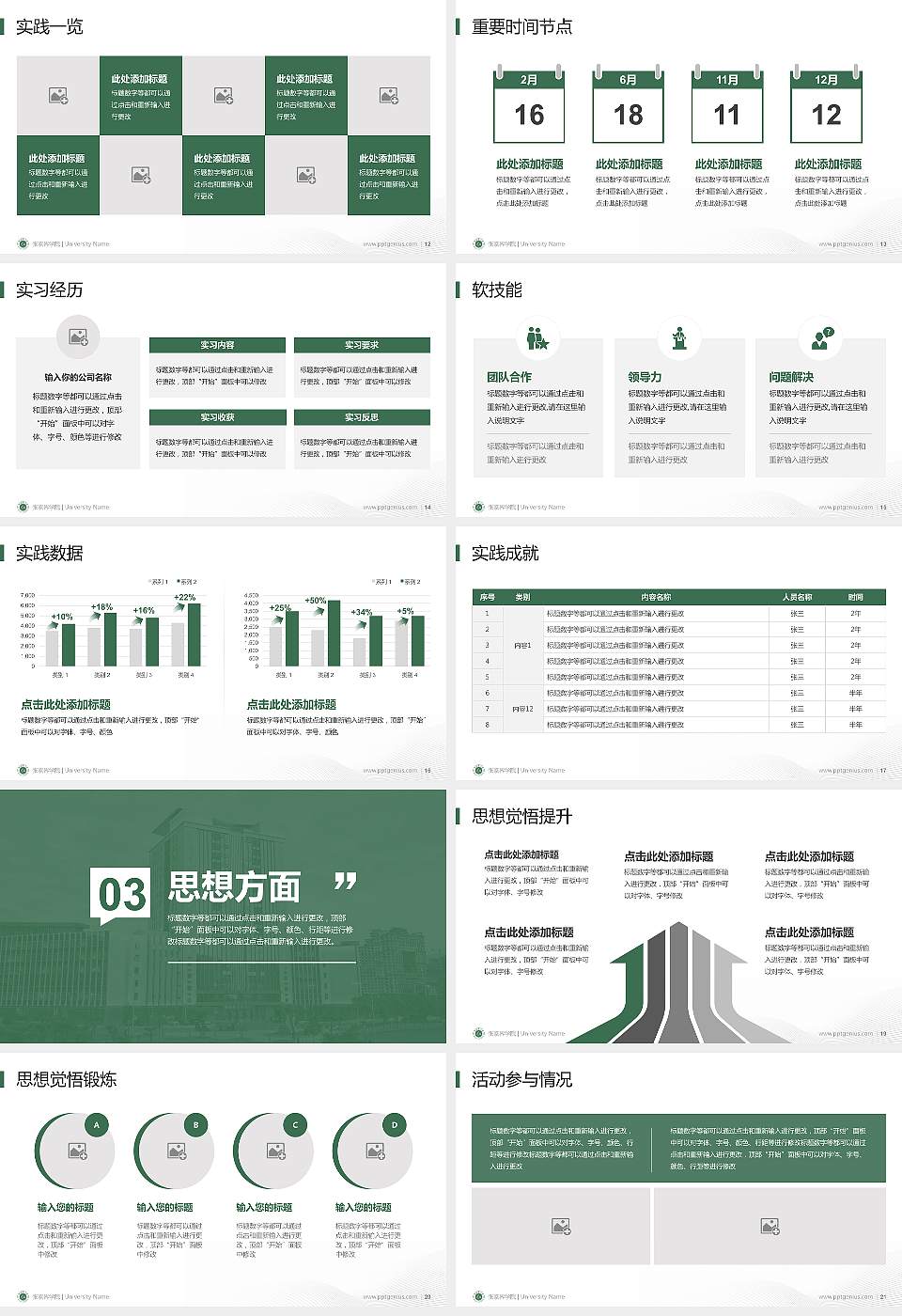 张家界学院专用国家奖学金答辩PPT模板16:9格式幻灯片预览图3