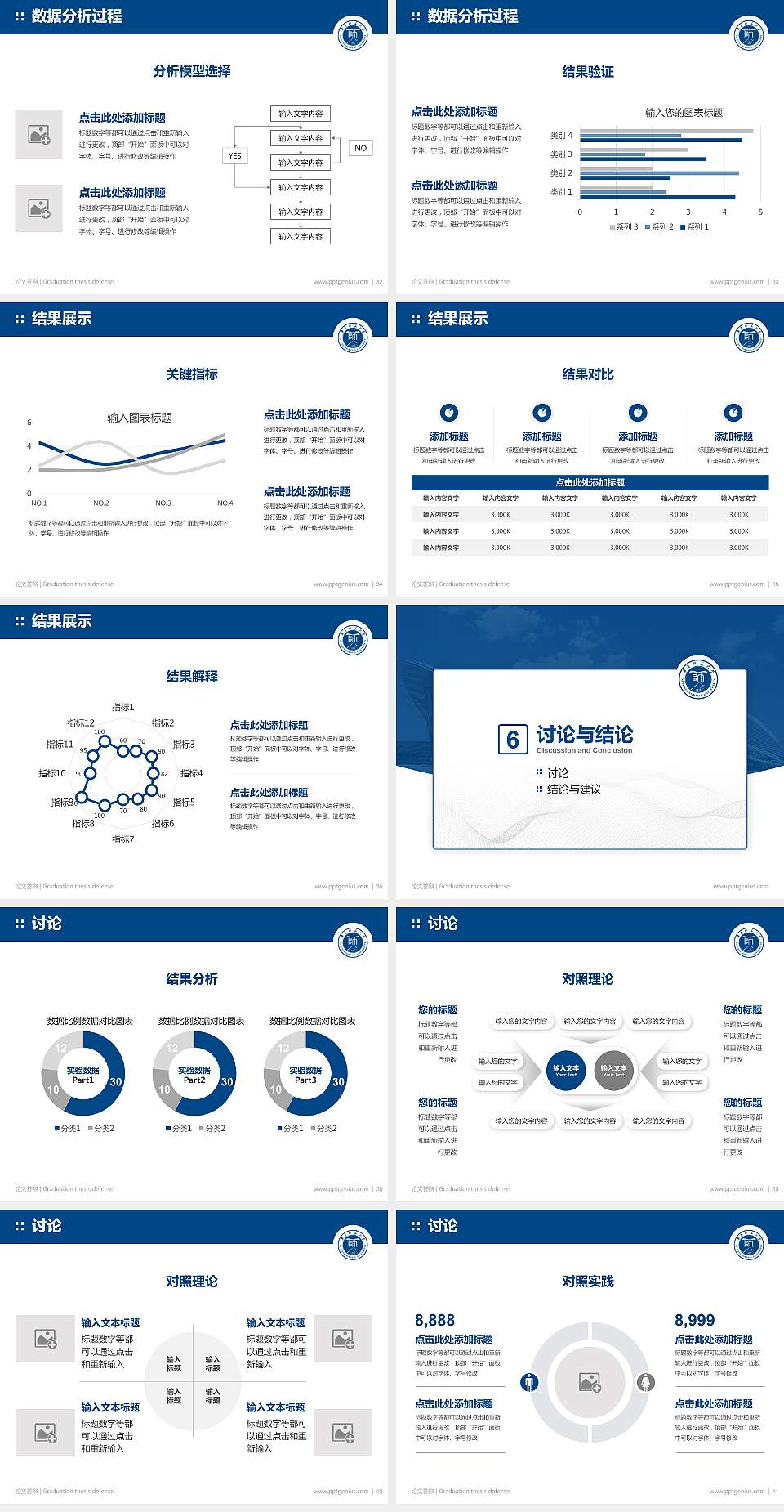 宁夏师范大学论文答辩标准PPT模板4:3格式幻灯片预览图5