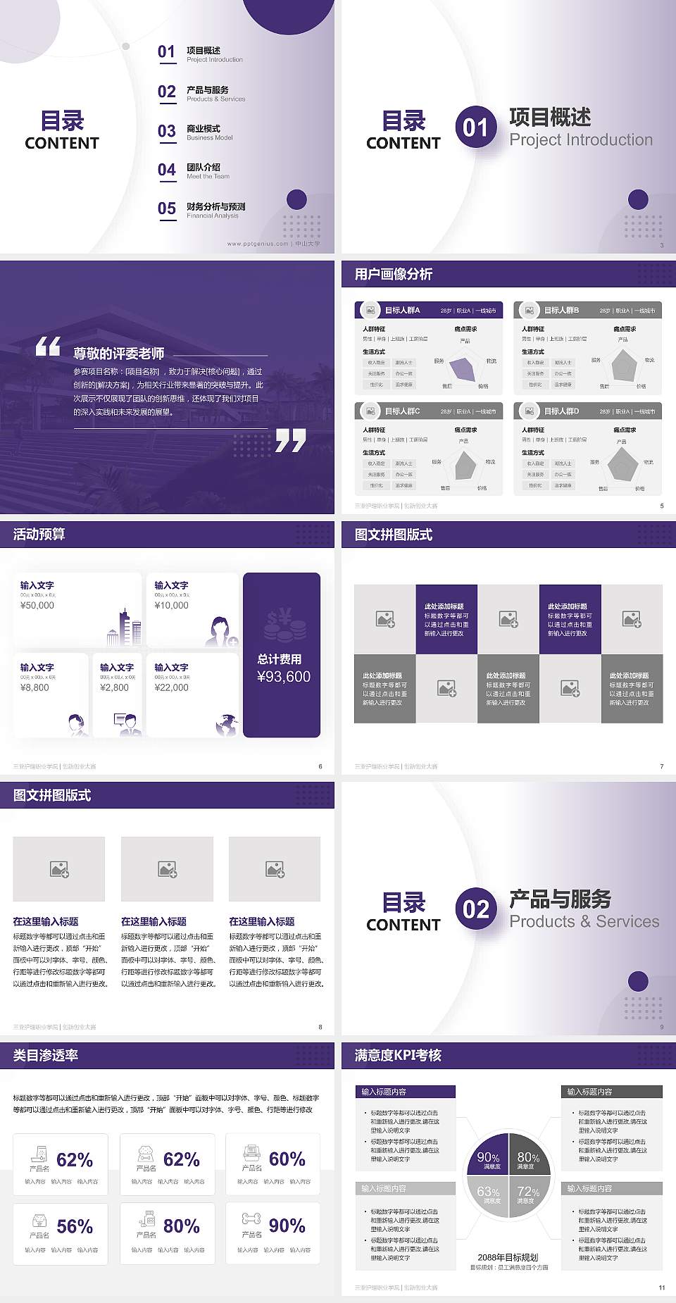 三亚护理职业学院全国大学生创新创业大赛计划书PPT模板4:3格式幻灯片预览图2