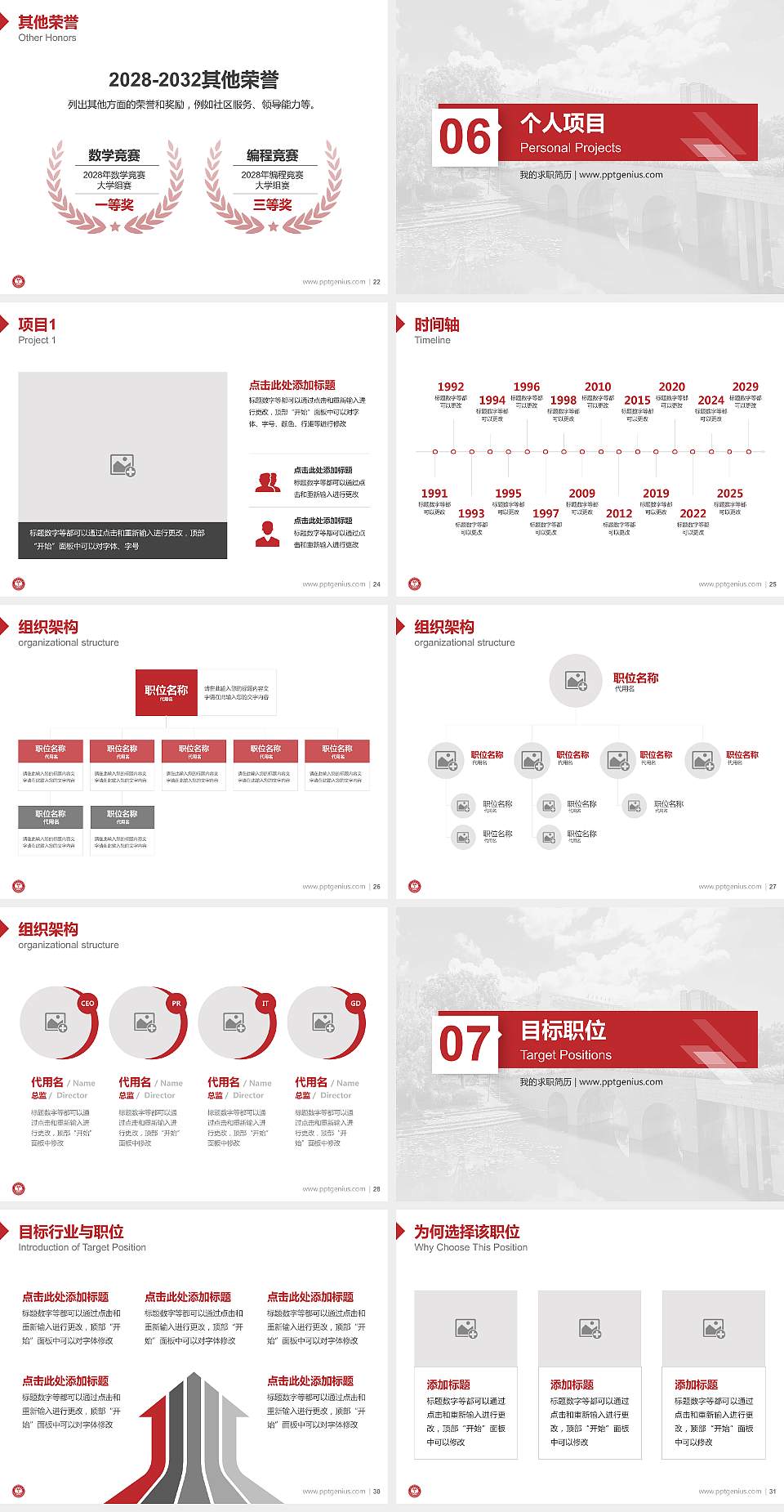 海南医科大学西英格兰学院教师/学生通用个人简历PPT模板4:3格式幻灯片预览图4